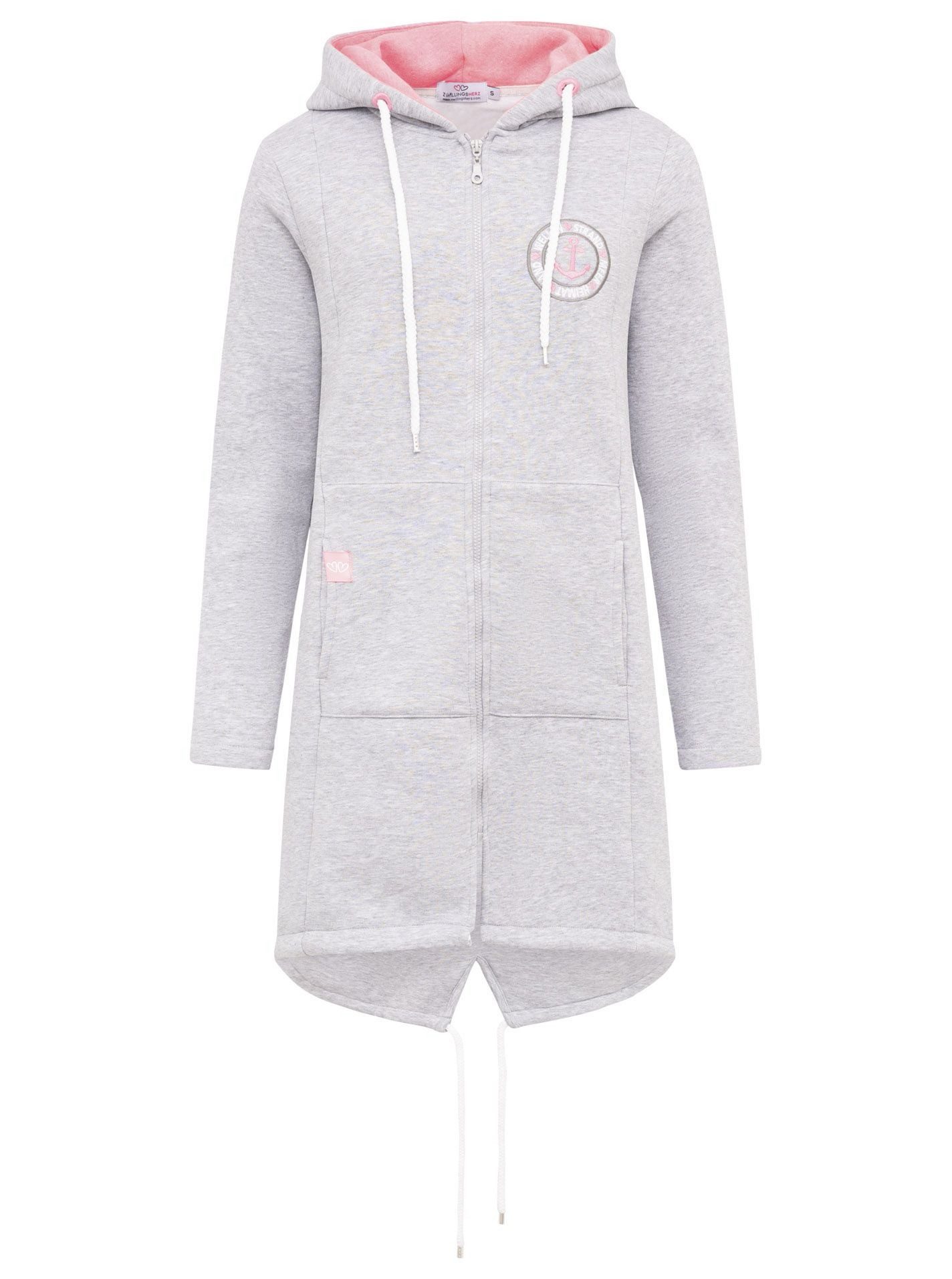 Zwillingsherz Kapuzensweatjacke zwillingsherz Hoodiemantel "Anker & günstig online kaufen