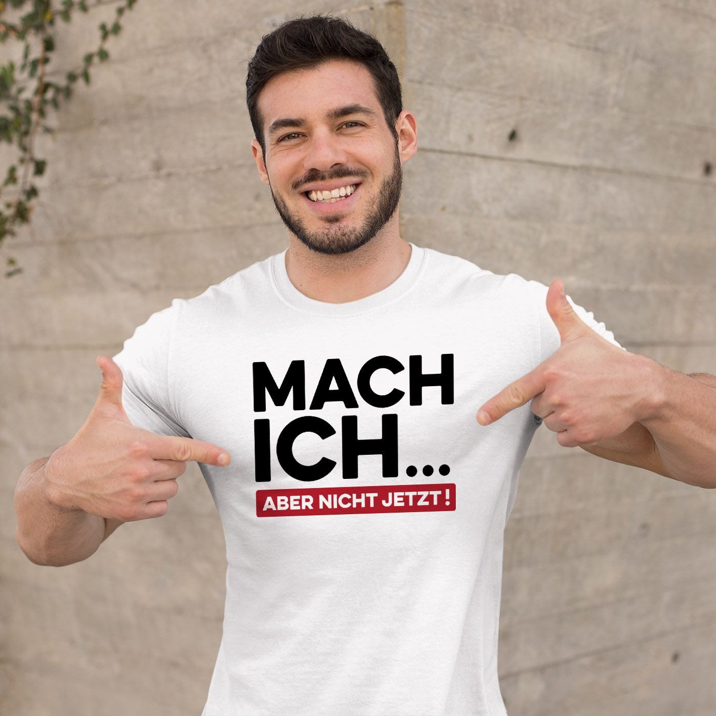 MoonWorks Print-Shirt Herren T-Shirt Spüche lustig Arbeit Mach ich...aber nicht jetzt mit Print