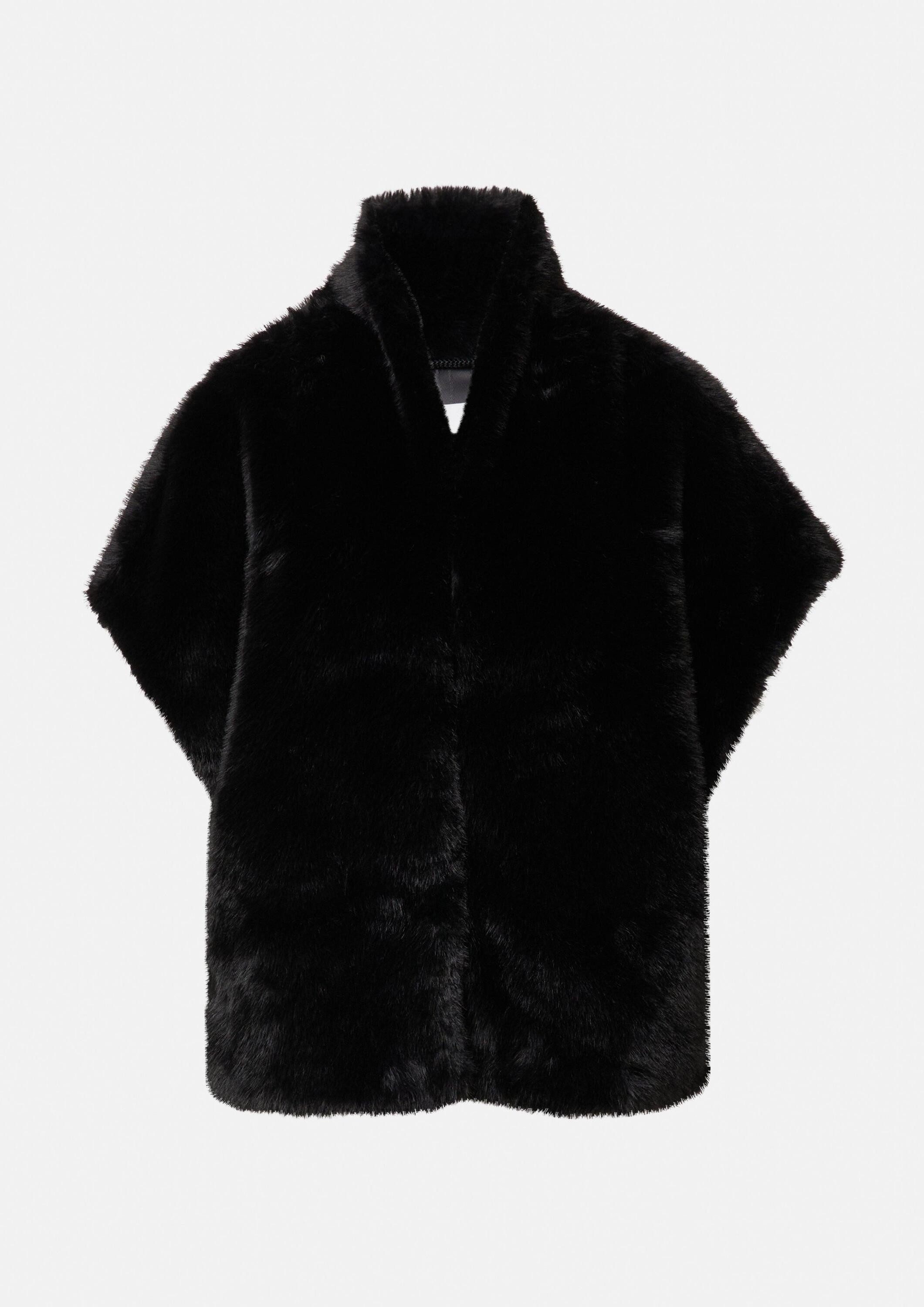 comma Outdoorjacke Outdoor-Weste Weite ärmellose Weste aus Webpelz