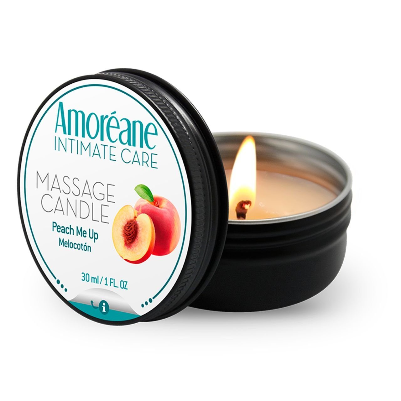 Massagekerze 150 ml - AMOREANE Massage Candle Peach me up 30ml, 5 pcs