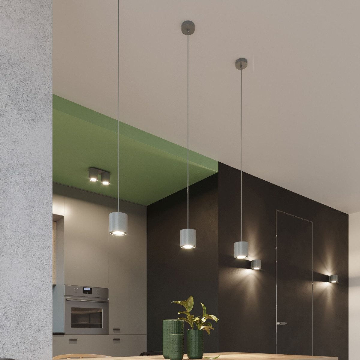 SOLLUX lighting Deckenleuchte Deckenleuchte Orbis 1 Grau, Nicht enthalten