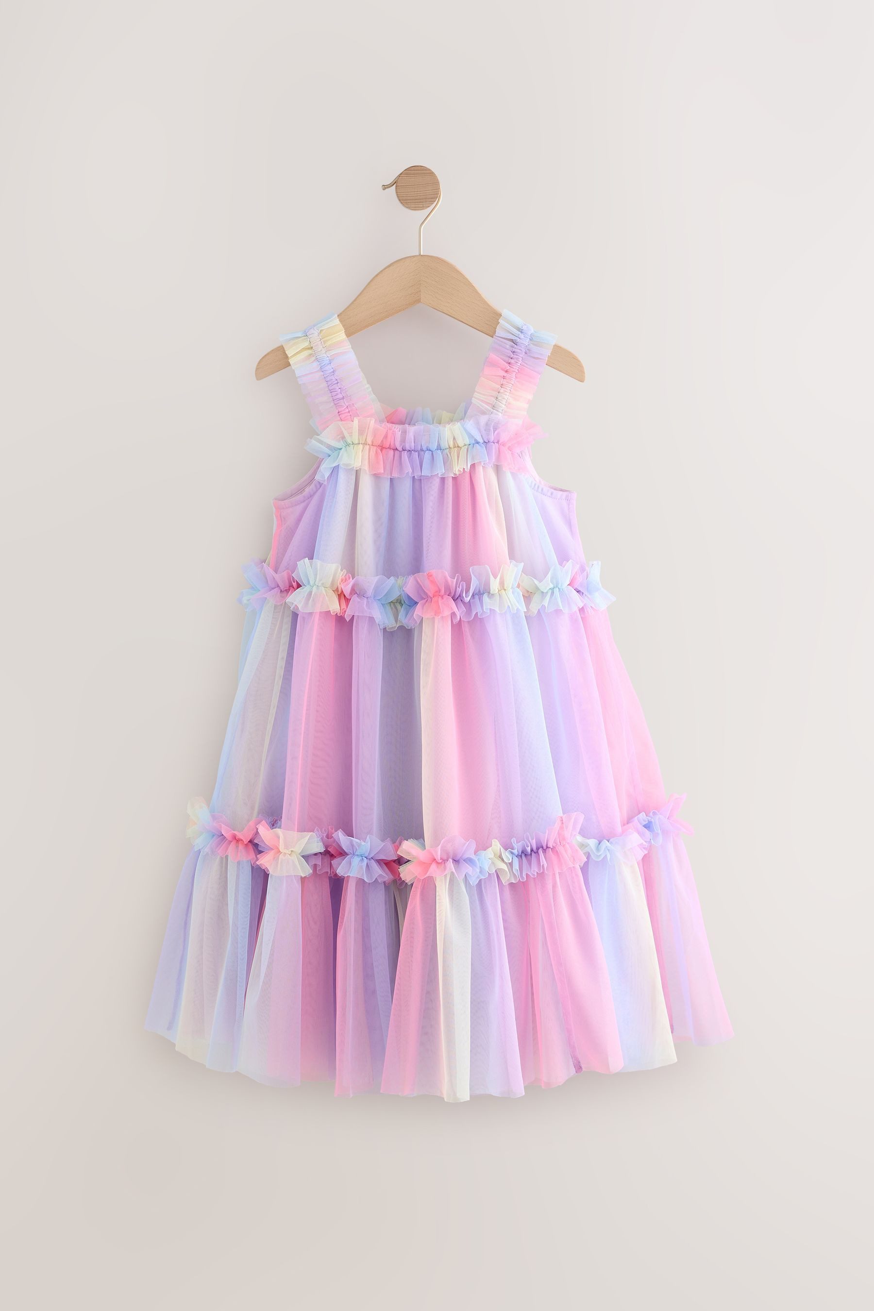 Next Trägerkleid Gestuftes Trägerkleid mit Mesh günstig online kaufen