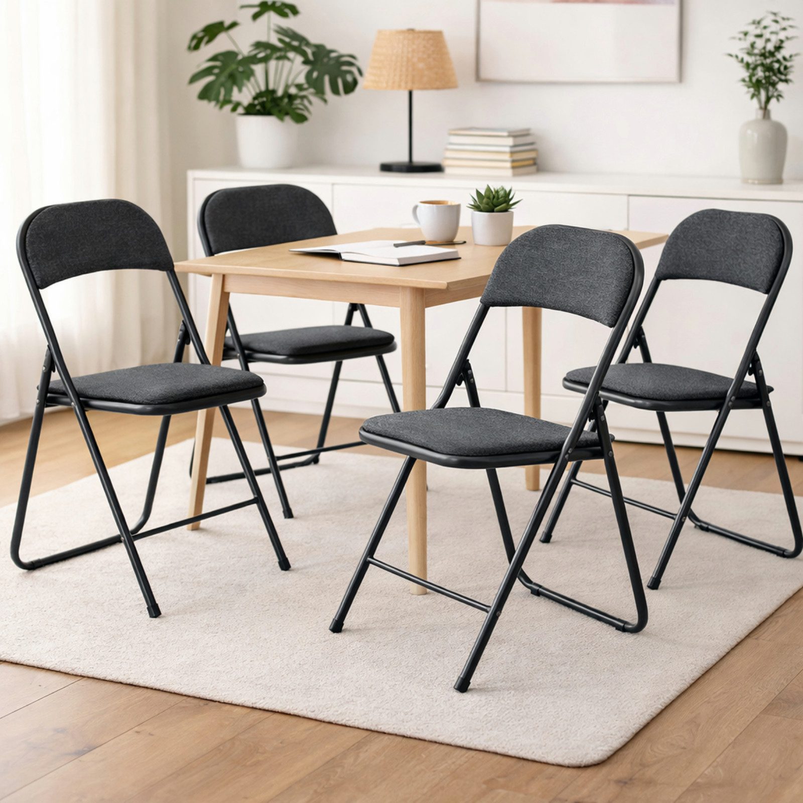 Koopman Klappstuhl Faltstuhl Gästestuhl Besucherstuhl 79x43x47cm Schwarz 4e günstig online kaufen