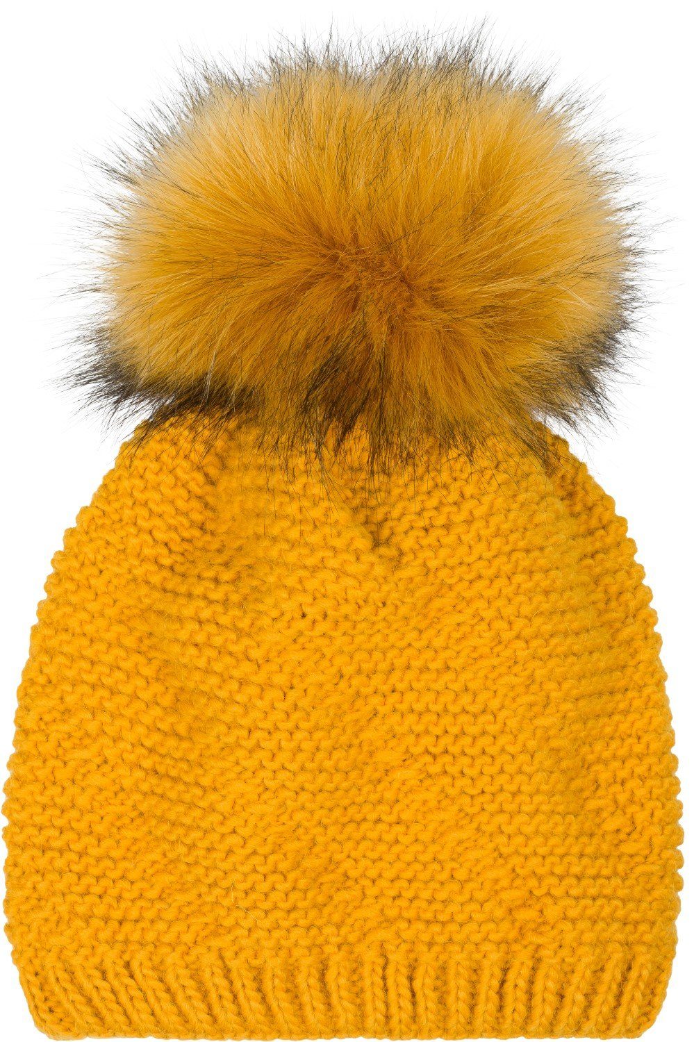 styleBREAKER Bommelmütze Einfarbige Strick Bommelmütze mit Thermo-Fleece (1 günstig online kaufen