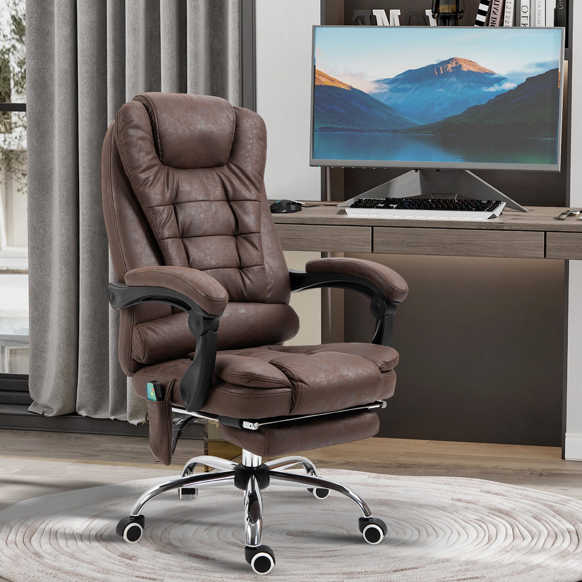 Vinsetto Schreibtischstuhl mit Massagefunktion, Ergonomisch, mit Liegefunkt günstig online kaufen