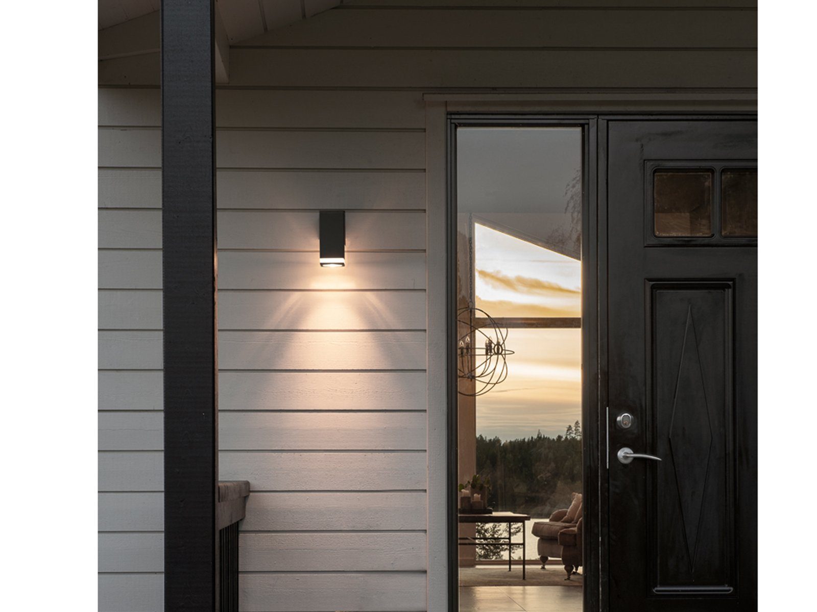 beleuchten, 16,5cm Fassadenbeleuchtung wechselbar, Haus-wand H: Schwarz LED meineWunschleuchte LED Außen-Wandleuchte, Carport warmweiß,