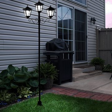 etc-shop LED Außen-Stehlampe, LED-Leuchtmittel fest verbaut, Warmweiß, Gartenlaterne groß für draußen Kandelaber 3 flammig Außen Solar