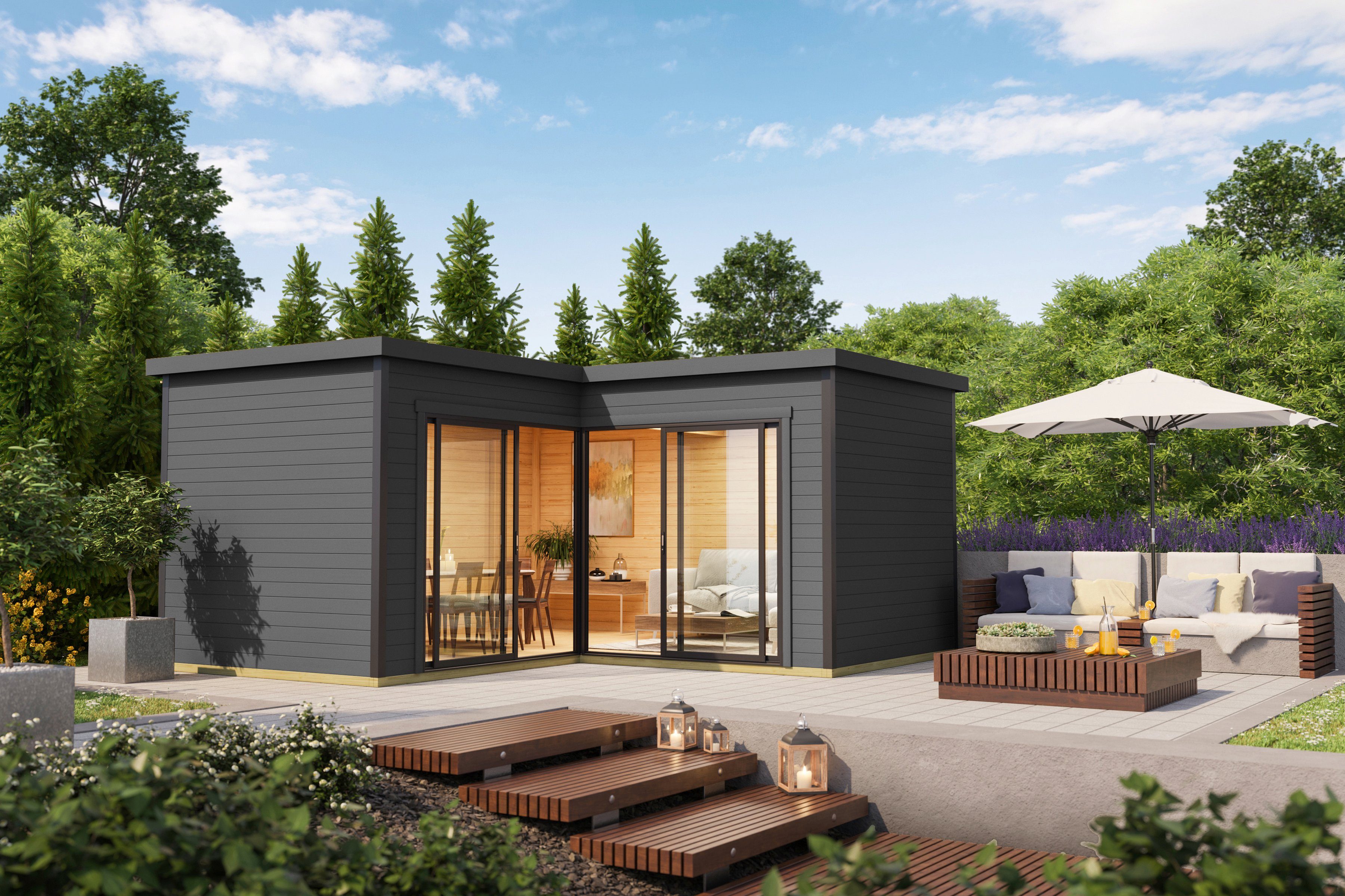 Nordic Holz Gartenhaus DOMEO 6, BxT: 500x509,3 cm, (Set), in verschiedenen Farben