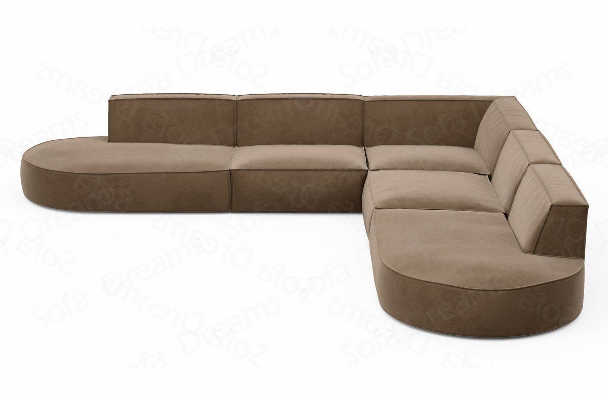 Sofa Dreams Ecksofa Polster Eck Stoffsofa Samtstoff Ecksofa Couch Alegranza L Form Stoff, Loungesofa