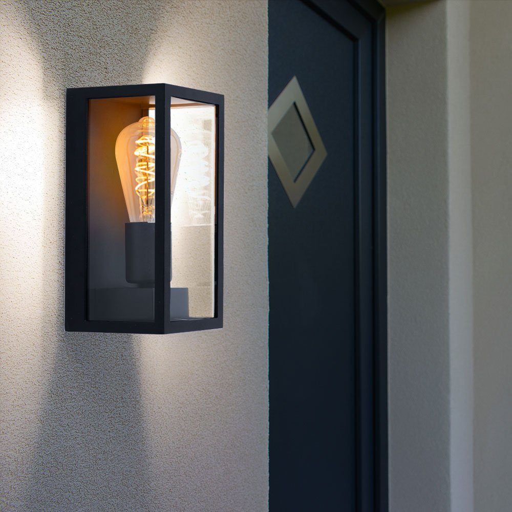 Wandlampe Schwarz Wandleuchte Außenlampe Leuchtmittel inklusive, Außen-Wandleuchte, Gartenleuchte etc-shop nicht Außenleuchte