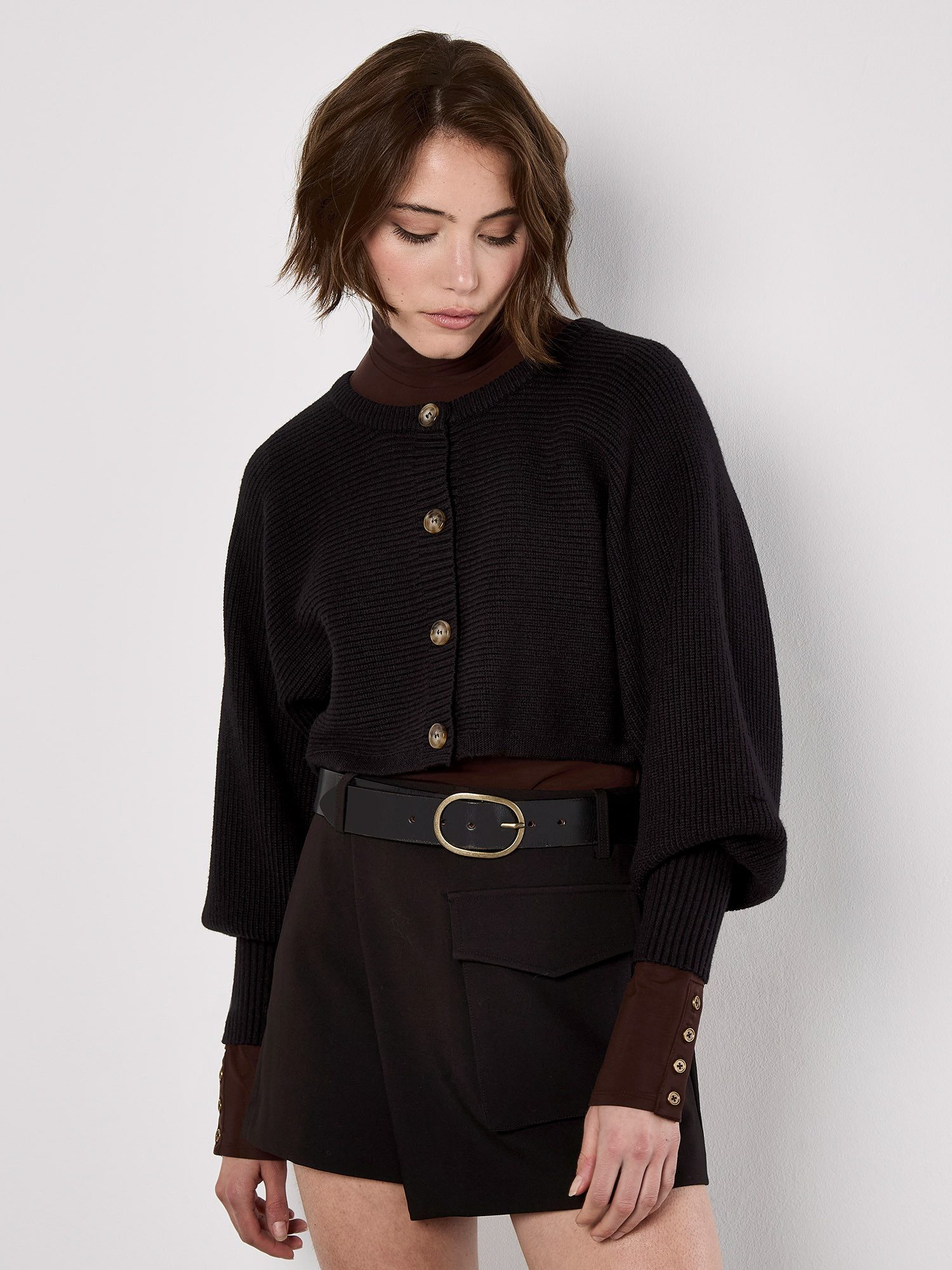 Apricot Cardigan Gekürzter Batwing-Cardigan in Croppedlänge günstig online kaufen