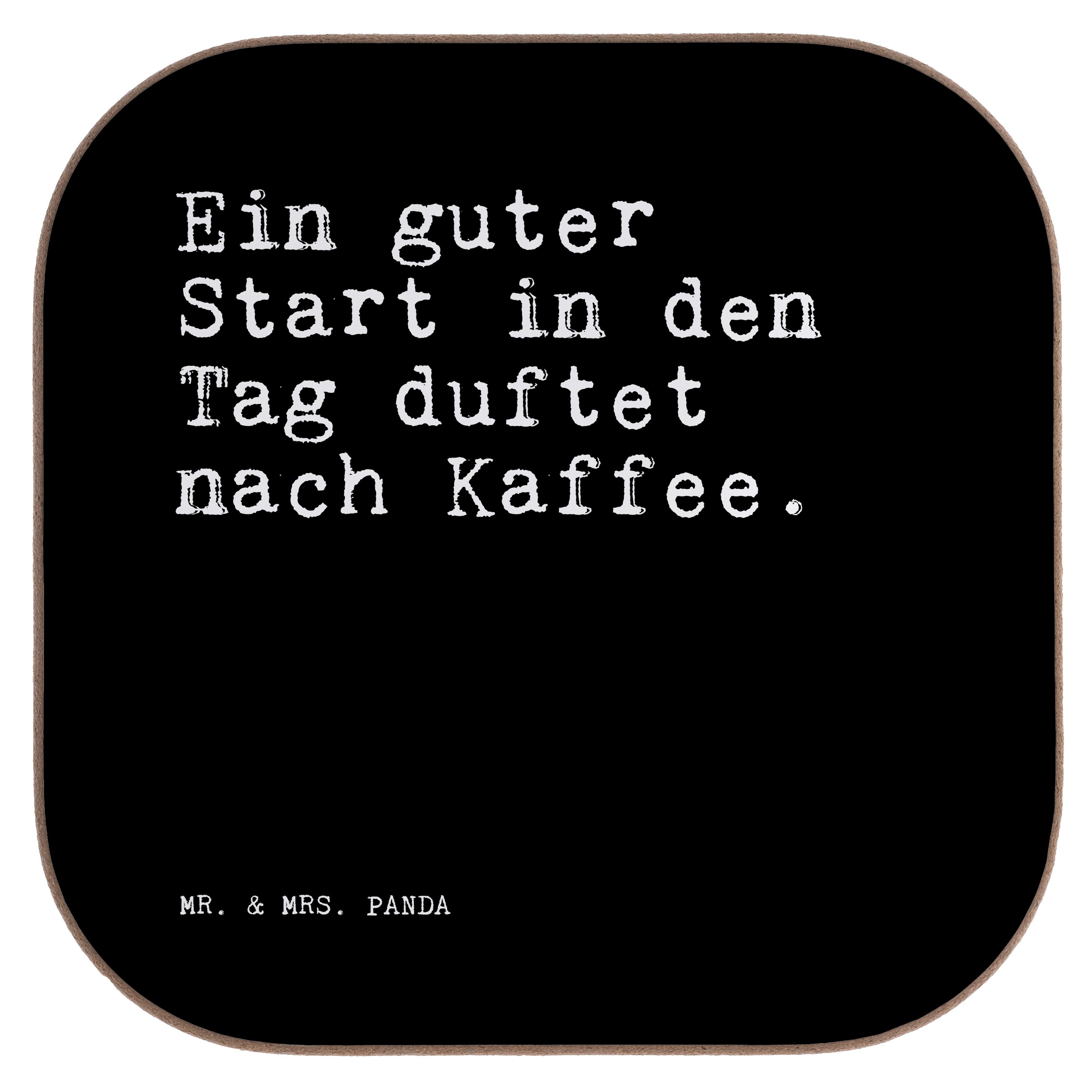 Mr. & Mrs. Panda Getränkeuntersetzer »Ein guter Start in... Schwarz