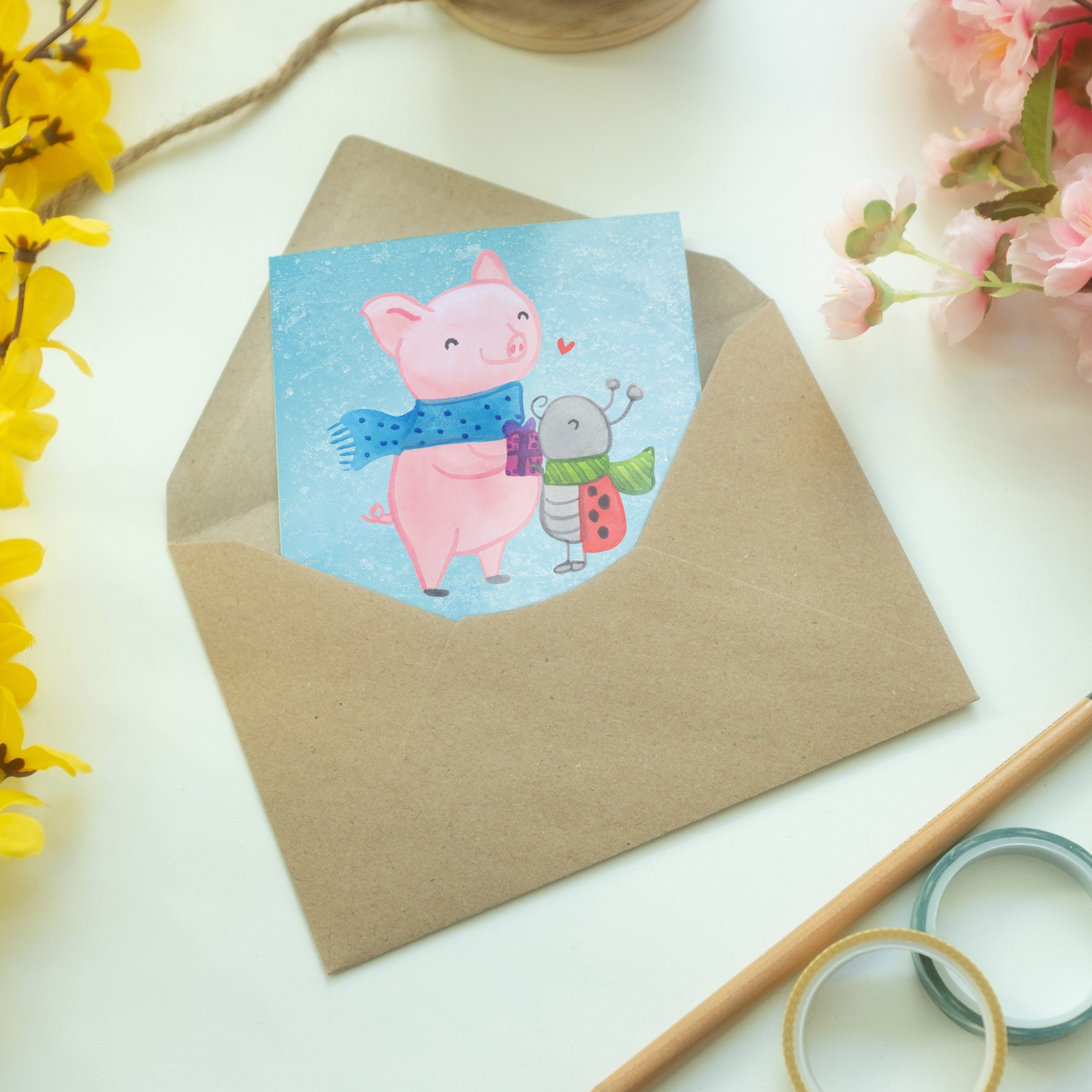 Mr. & Mrs. Eisblau Smörle Geburtstagskarte, Grußkarte Geschenk, Panda - - Glühschwein Weihnachte