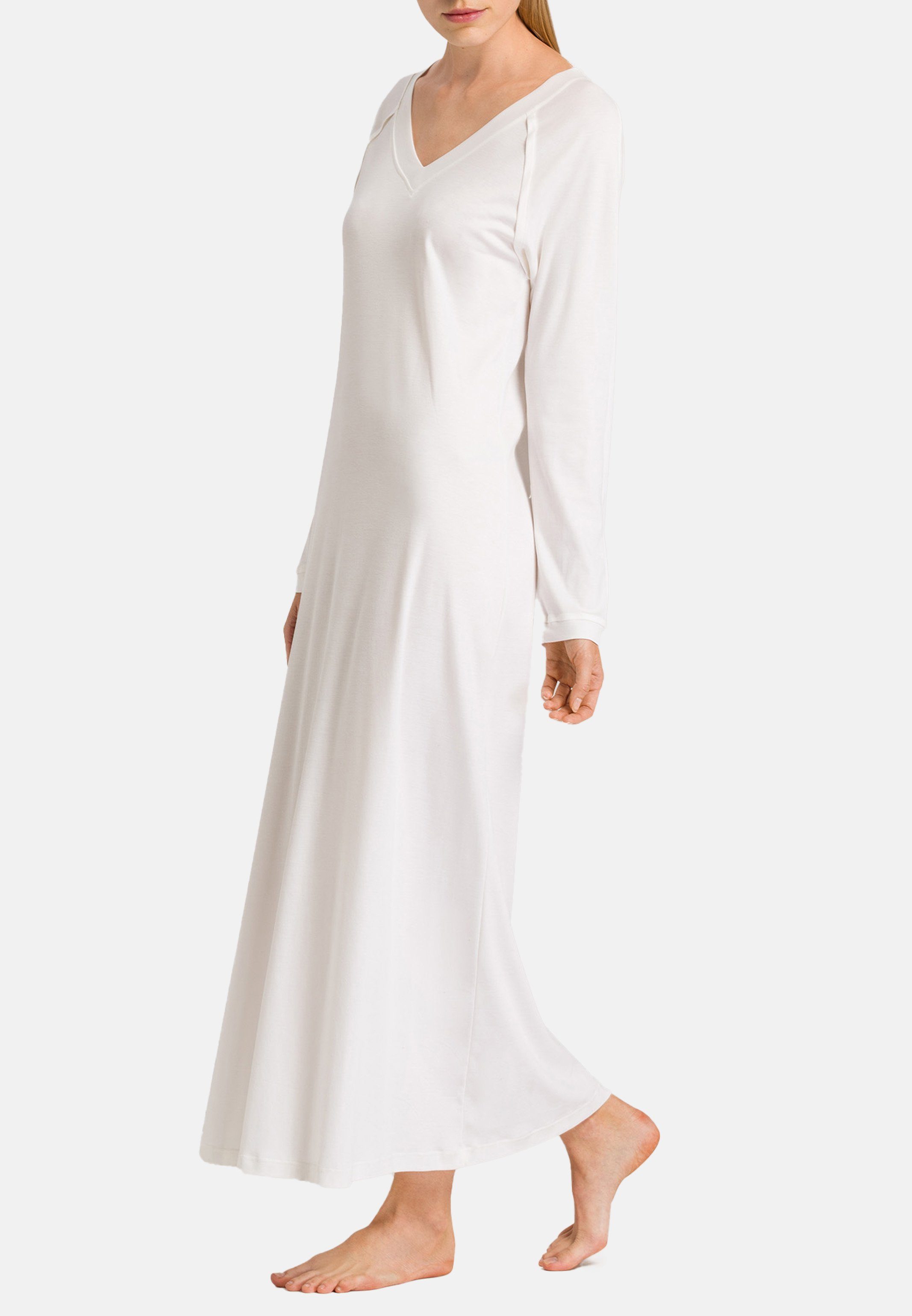 Hanro Nachthemd Pure Essence (1-tlg) Nachthemd Langarm - Baumwolle - Off white