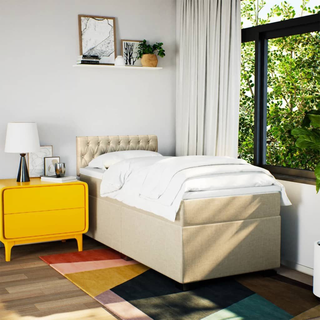 vidaXL Bett Boxspringbett mit Matratze Creme günstig online kaufen