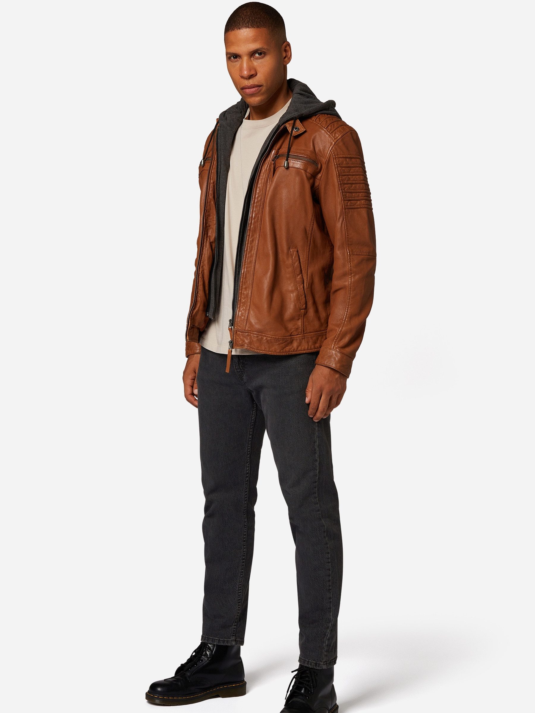 RICANO Lederjacke 12815 Hood Lederjacke mit günstig online kaufen
