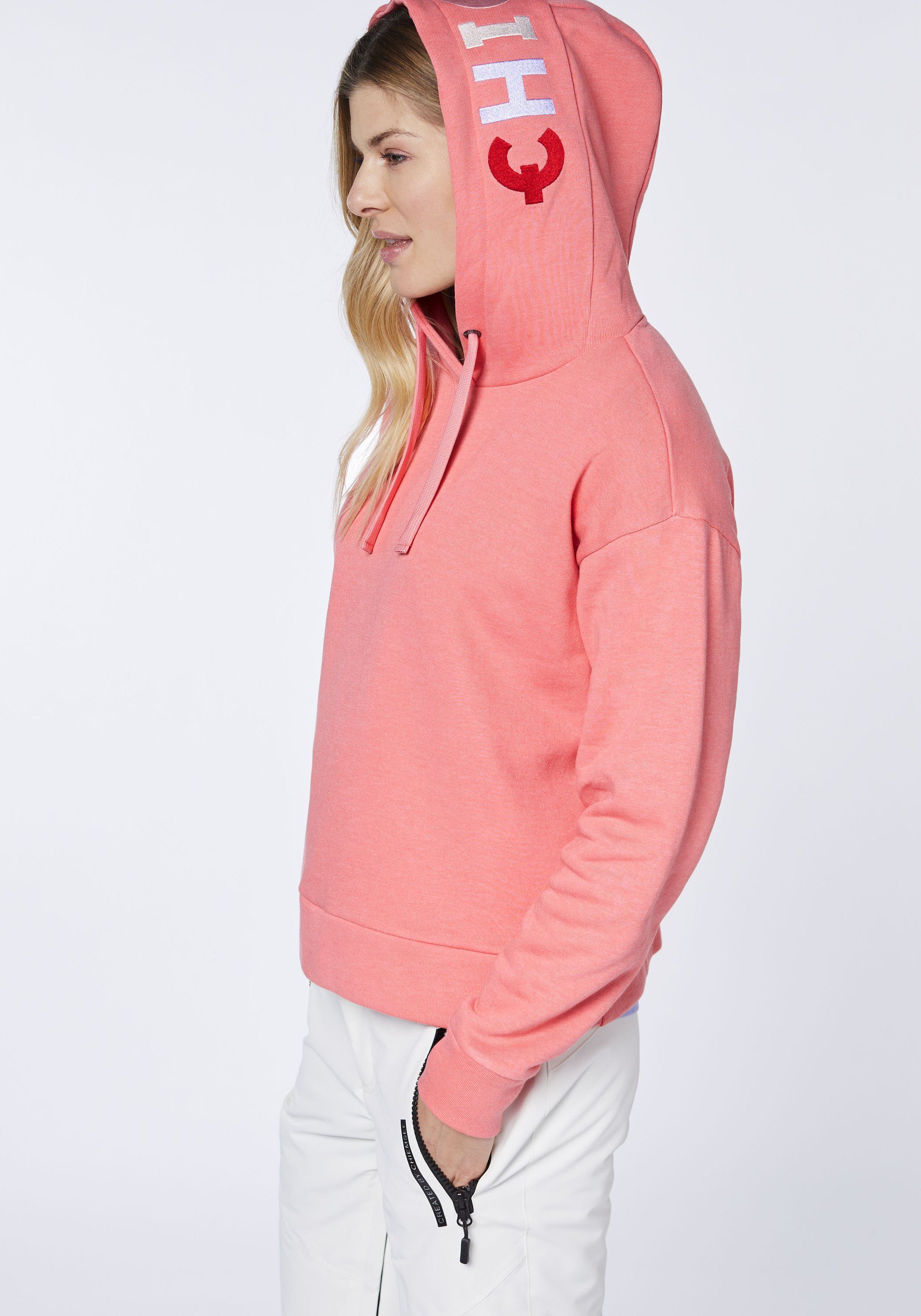 Chiemsee Kapuzensweatjacke Comfort-Fit Hoodie in 1 rosa mit Label-Kapuze O-Shape
