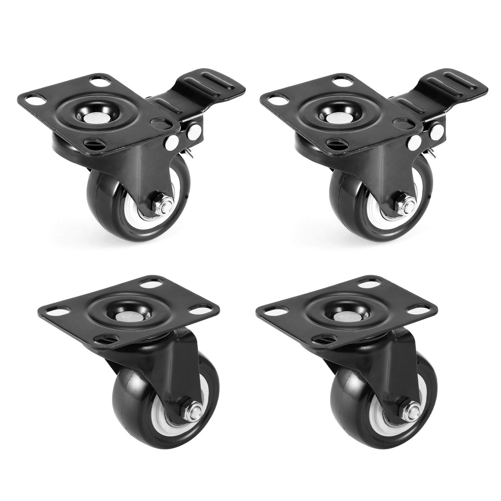 BlingBin Schwerlastrolle 4/8 Stücke 50mm Möbelrollen, Schwerlastrollen Lenkrollen mit Bremse, (4er Set, 4-St., 4 Stück), 360° Drehplatte Rollen Transportrollen für viele Bodenarten