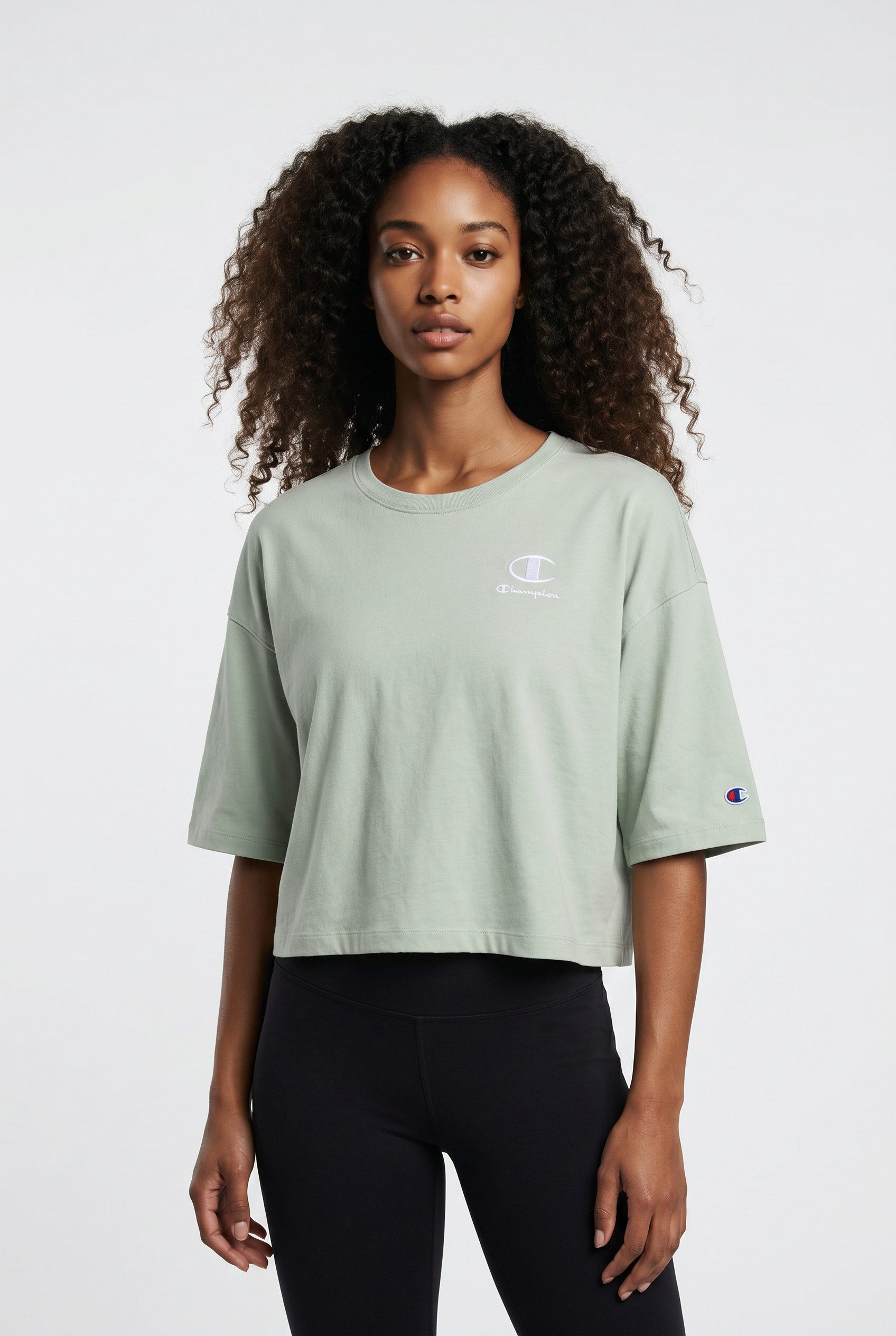 Champion T-Shirt Kurzarm-Design, mit Rundhalsausschnitt, aus Baumwolle