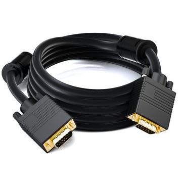 deleyCON deleyCON 1m S-VGA Anschlusskabel Monitorkabel 15pol D-Sub-Stecker Video-Kabel