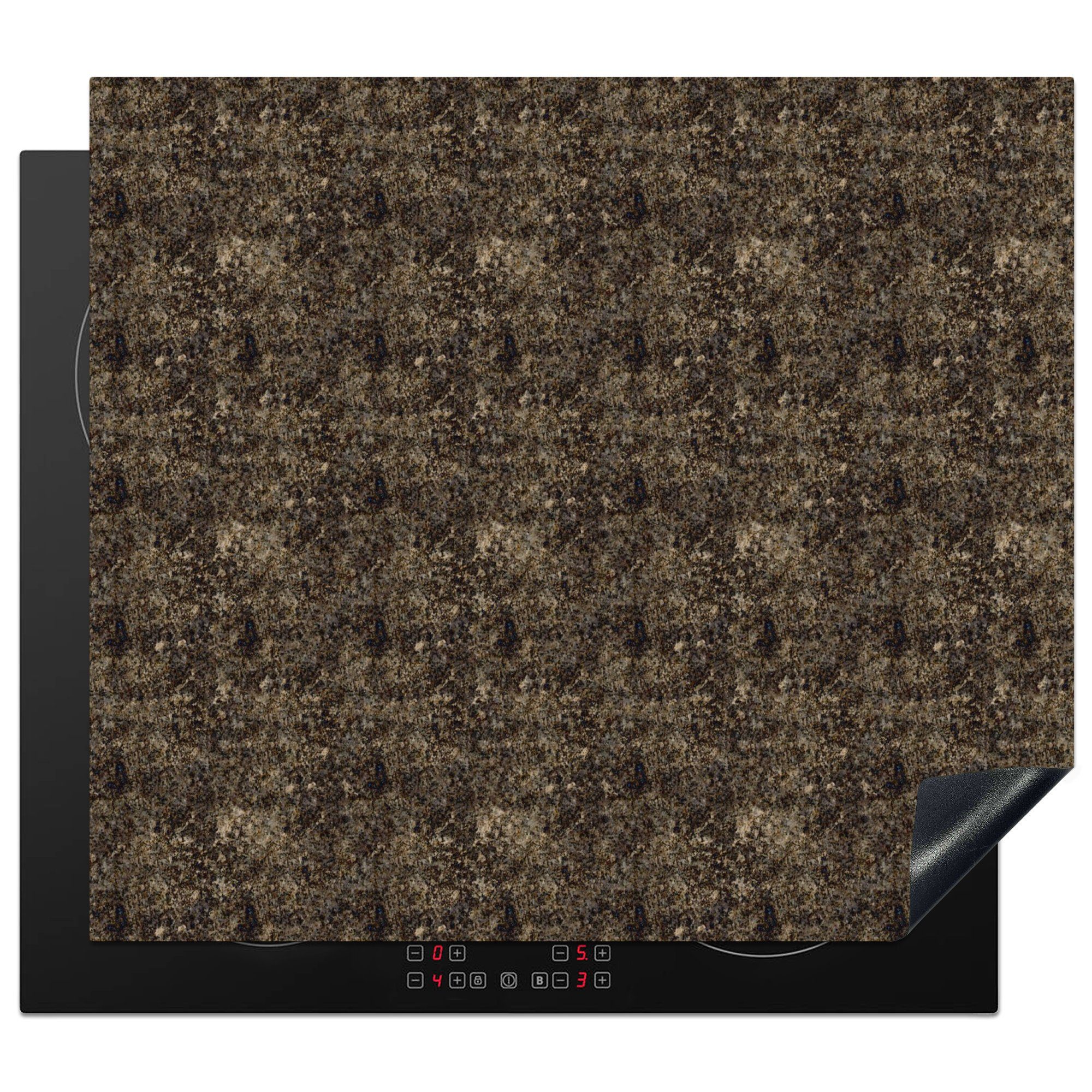 MuchoWow Herdblende-/Abdeckplatte Textur - Granit - Muster, Vinyl, (1 tlg), 58x51 cm, Küchen Dekoration für Induktionsherd, Induktionskochfeld