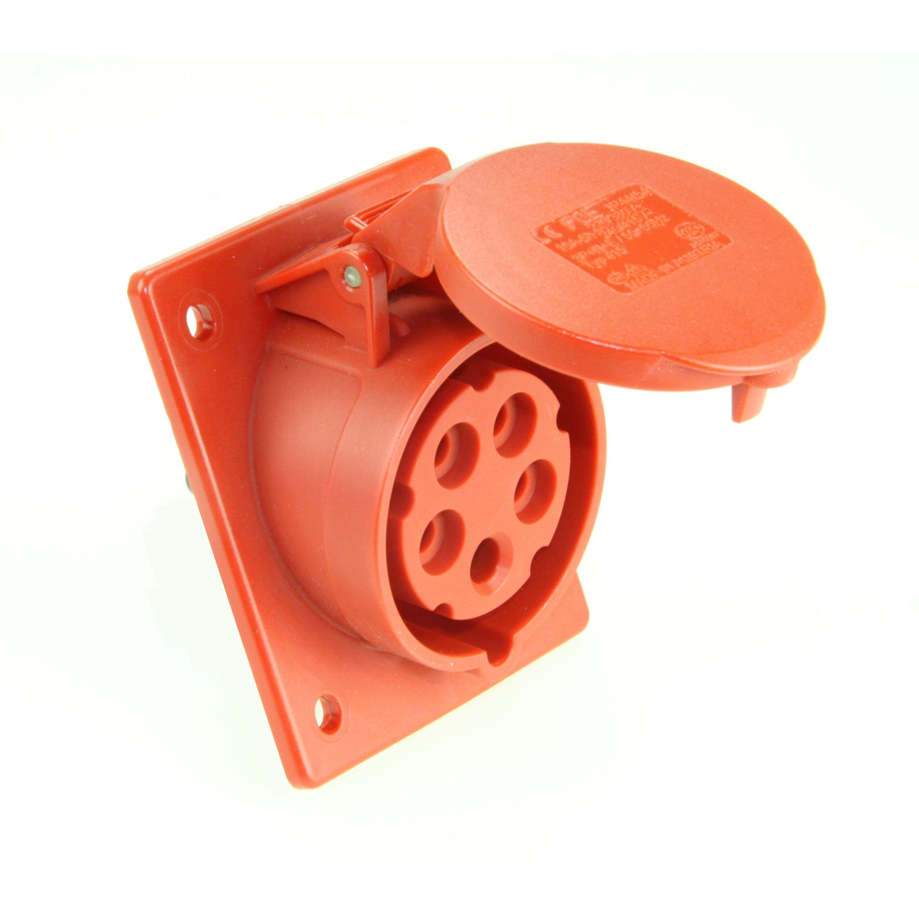 PCE Spielzeug-Musikinstrument, Anbaudose CEE 32A 5pin Turbo Twist, rot
