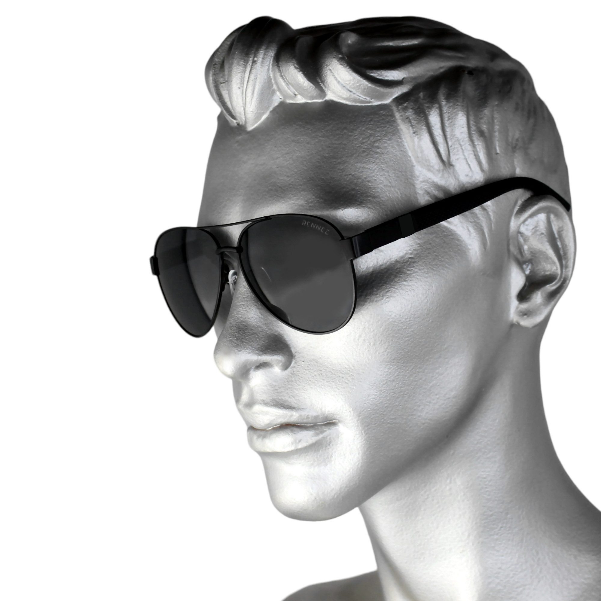 Rennec Sonnenbrille (1x Marken Pilotenbrille mit Brillenbeutel) Gläser Pola günstig online kaufen