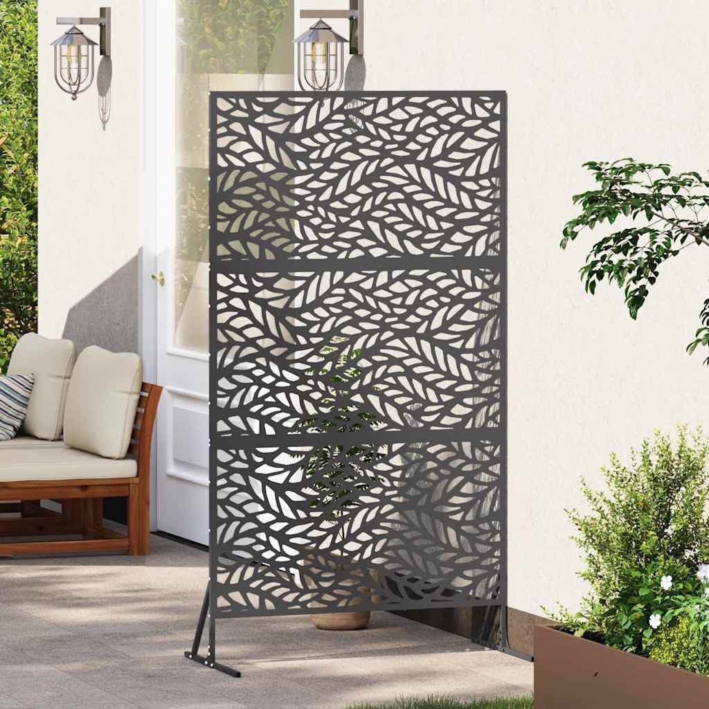 vidaXL Gartenzaun Sichtschutz Schwarz 100 x 50 x 180 cm Stahl, (1-St)