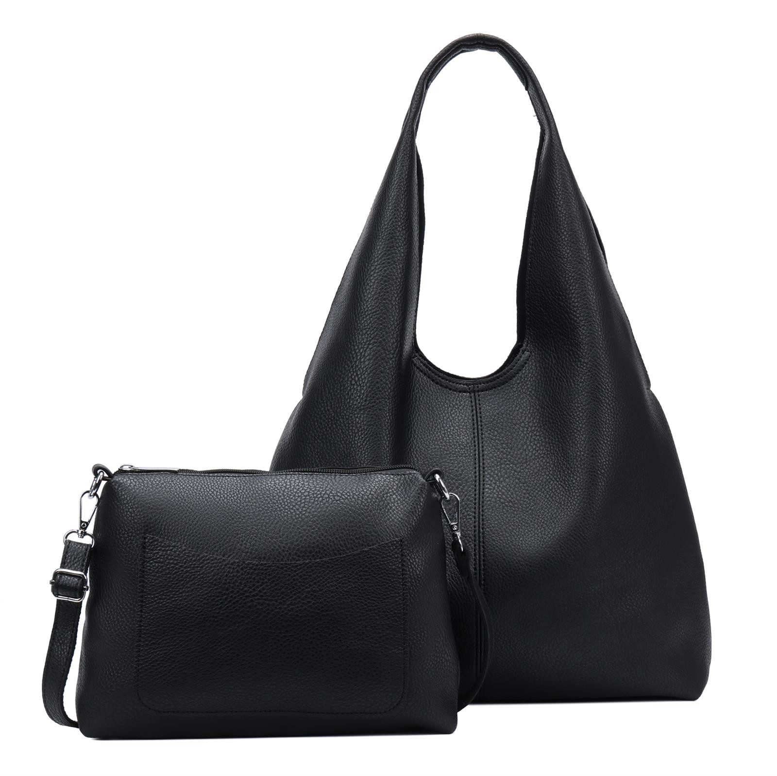 Schultertasche DAMEN XXL SHOPPER Set HOBO Cross Over Body Bag Umhängetasche Beutel