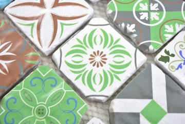 Mosani Mosaikfliesen Quadratisches Glasmosaik Crystal Mosaik mehrfarben matt