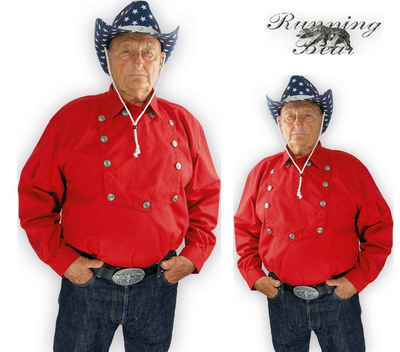 Running Bear Kostüm Rotes Country Westernhemd Gr. S - 3XL John Wayne von Running Bear - Cowboyhemd