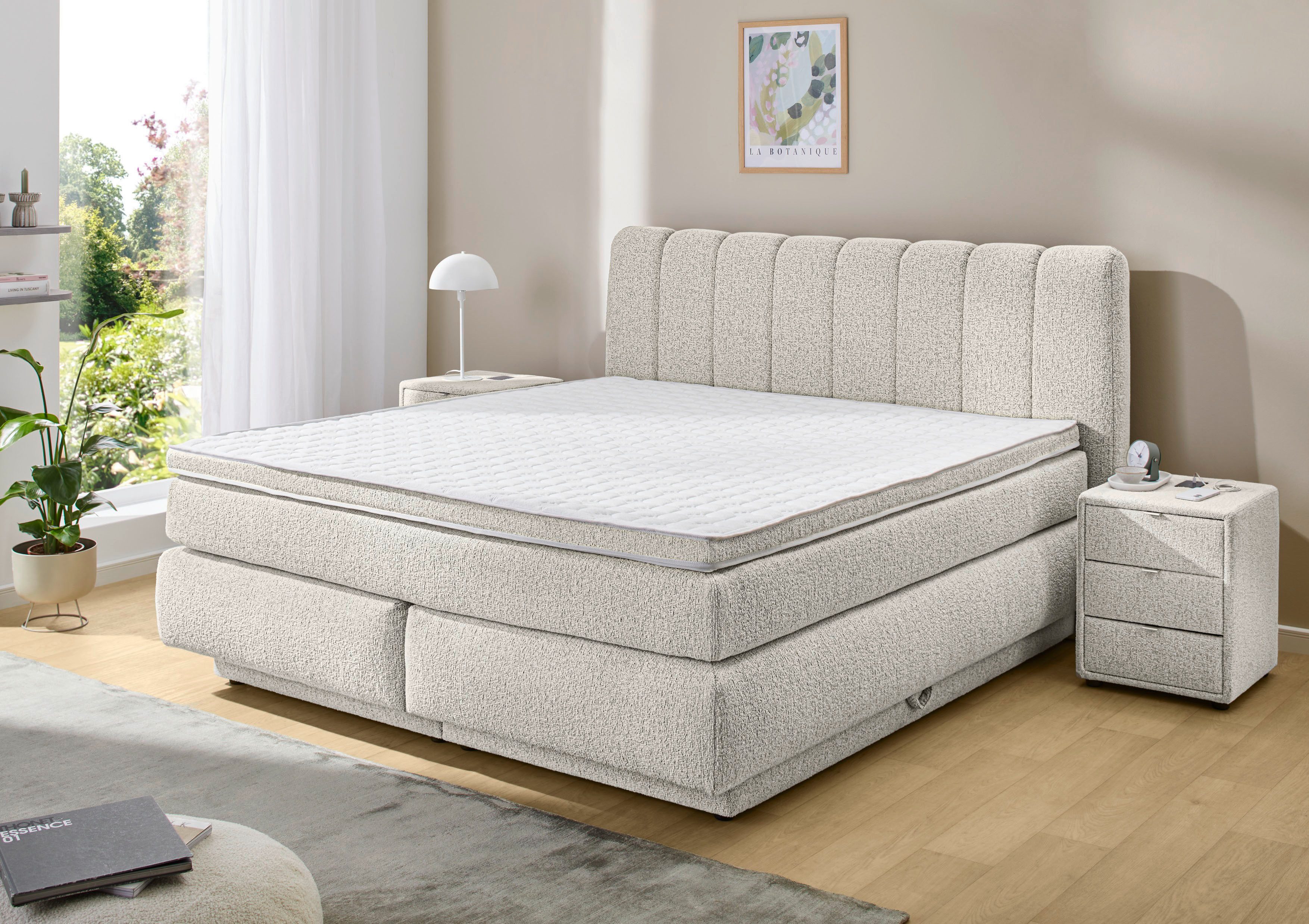 Jockenhöfer Gruppe Boxspringbett Tilda, wahlweise mit oder ohne Bettkasten, inkl. 7-Zonen-TTFK-Matratze, Kaltschaumtopper, 180x200cm