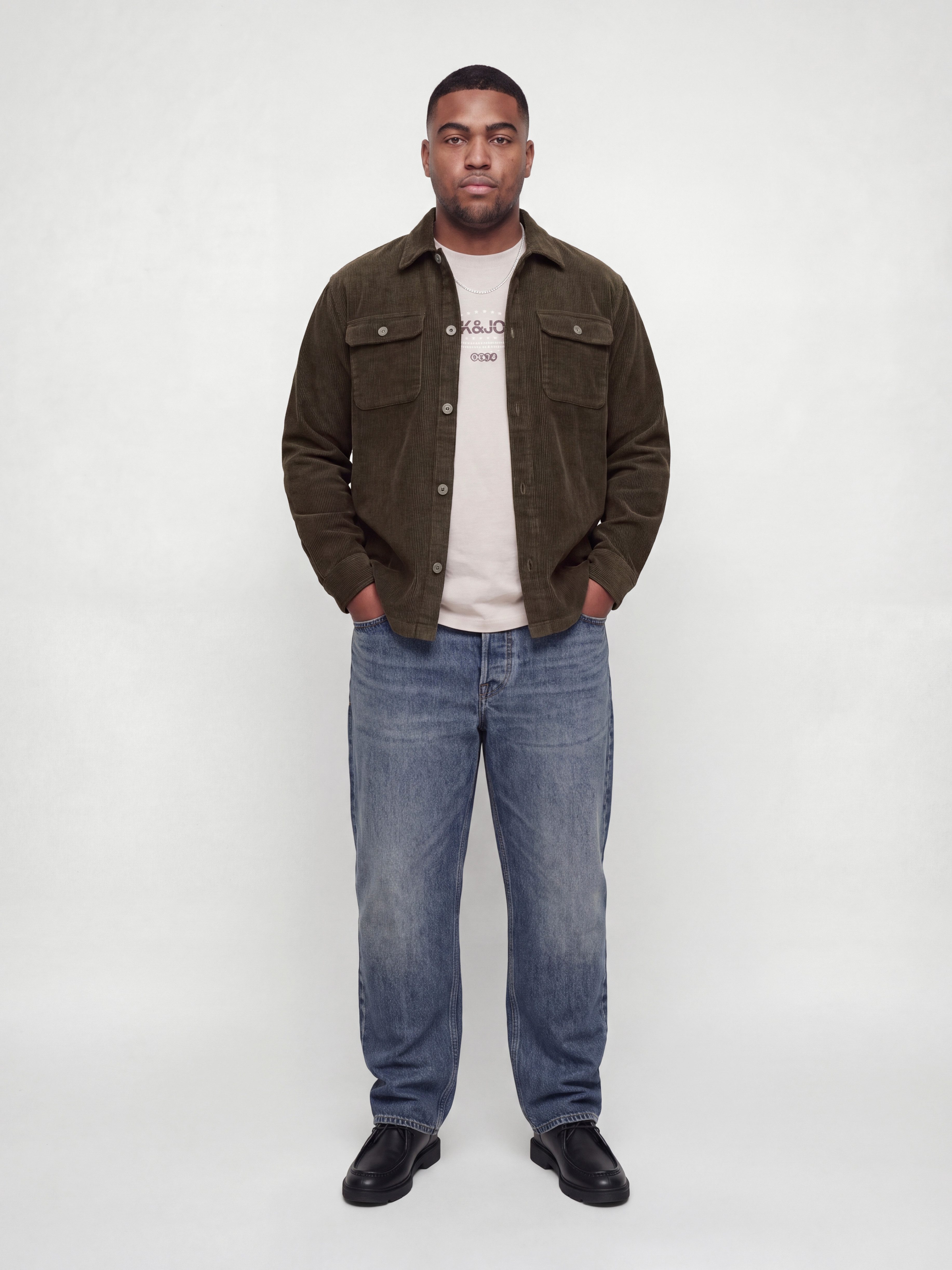 Jack & Jones PlusSize Langarmhemd JJEREGENT CORD OVERSHIRT LS SN PLS Baumwolle, regular fit – Bild 3 von 5