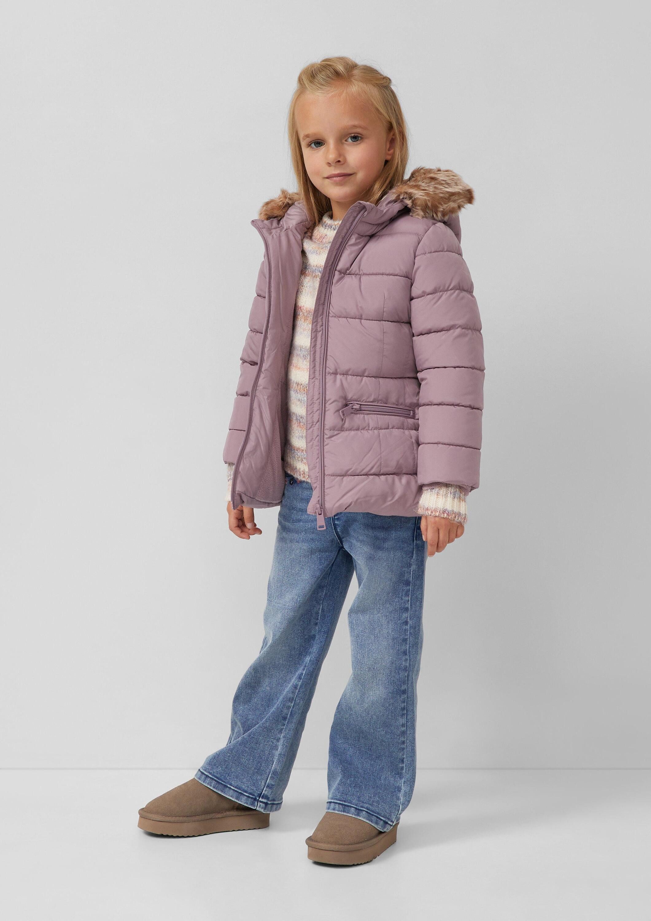s.Oliver Winterjacke Outdoor-Jacke Steppjacke mit Kapuze und Fleece-Futter
