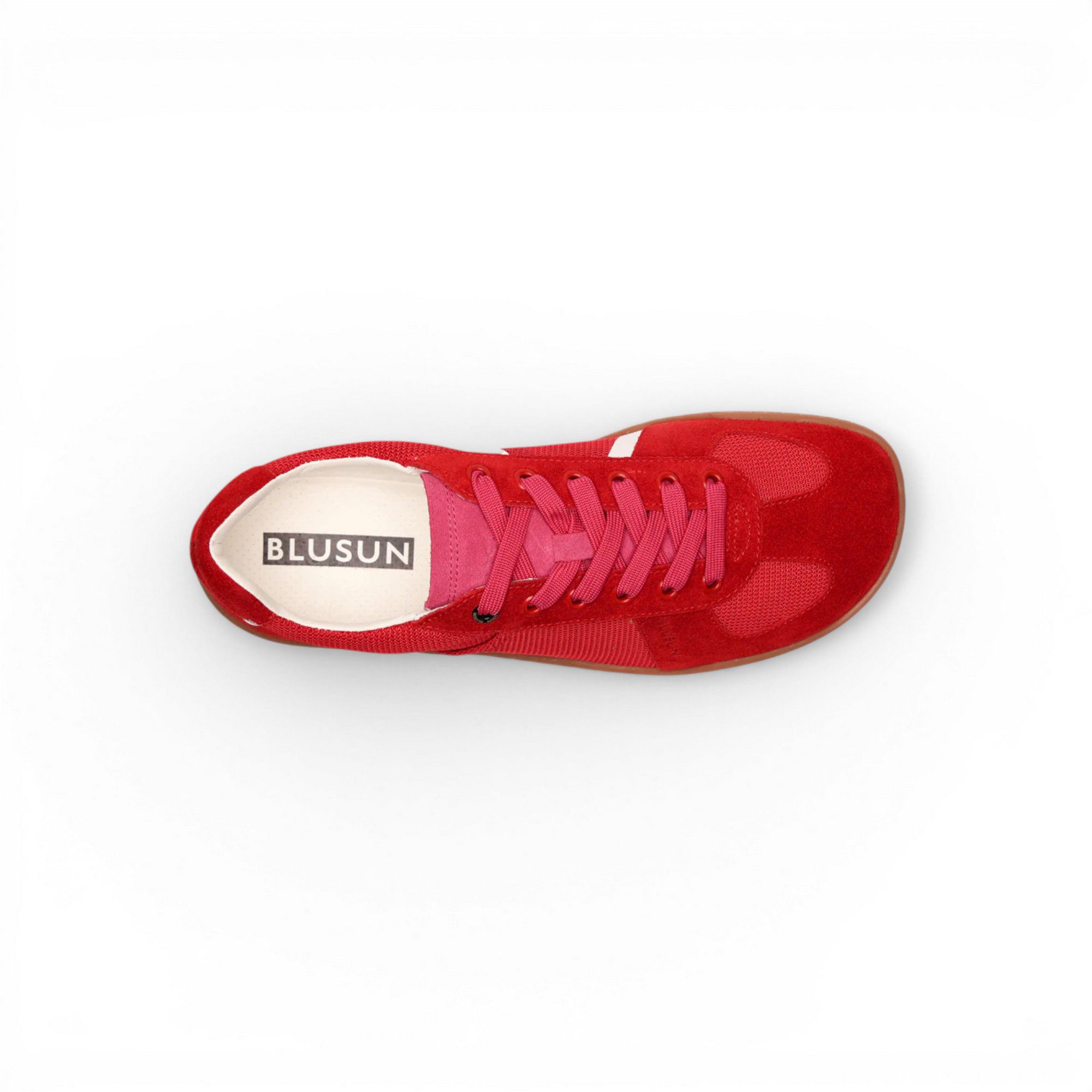 BLUSUN BLSN-204W (Textil/Veloursleder, flexible Sohle) rot Damen Barfußschuh