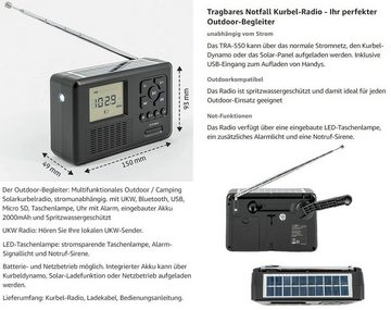 KUMTEL Ölradiator KUM-1225S inkl. TRA550 Notfall Kurbel-Radio, 2000 W, 9 Rippen Heizkörper, 3 Heizstufen, Energiesparend, Heizstrahler
