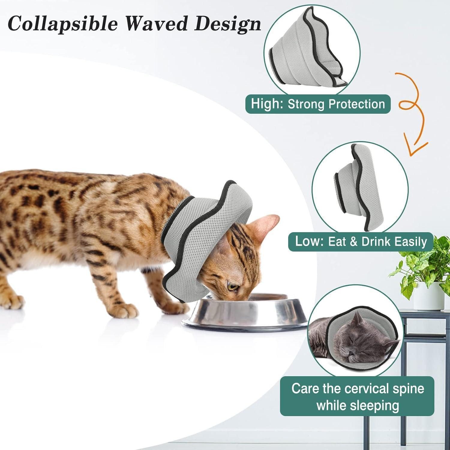 VavoPaw Schutzkragen Verstellbare Halskrause für Hunde und Katzen, Weiches