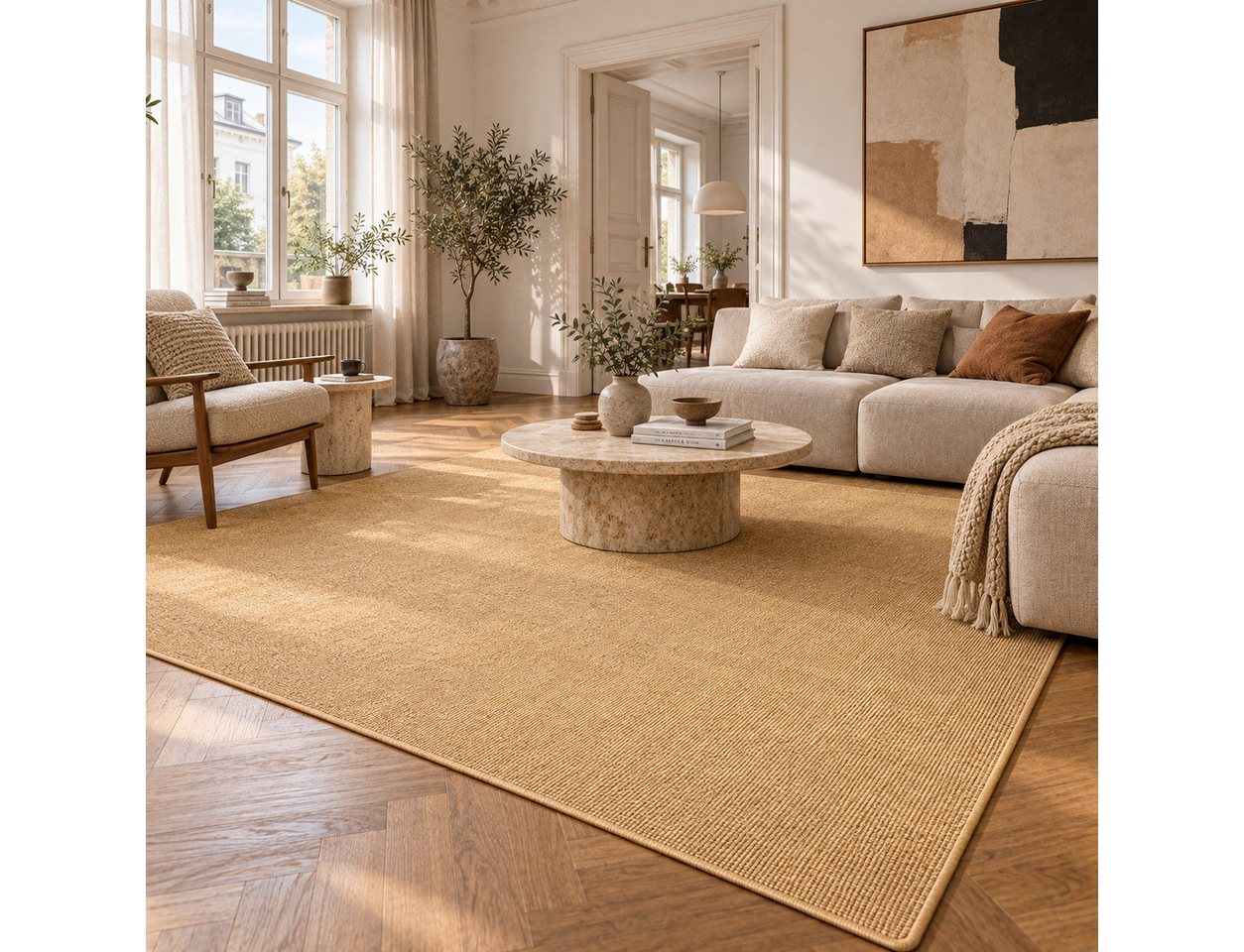 Snapstyle Sisalteppich Sisal Natur Teppich Klassisch, Eckig, Höhe: 6 mm