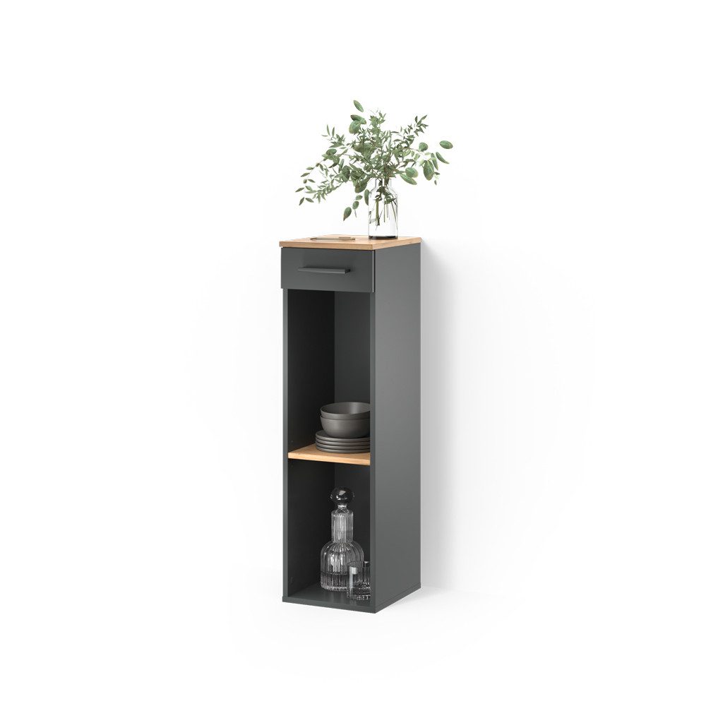 Livinity® Weinregal Regusa, Goldkraft Eiche/Anthrazit/Anthrazit, 30 x 106 cm, 1-tlg.