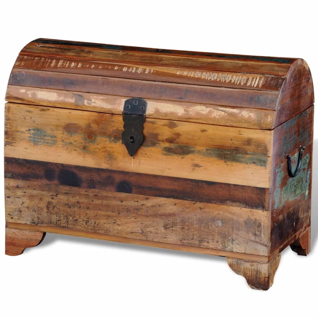 vidaXL Truhe Truhe Aufbewahrungsbox Holzkiste mit Deckel Schatztruhe Altholz