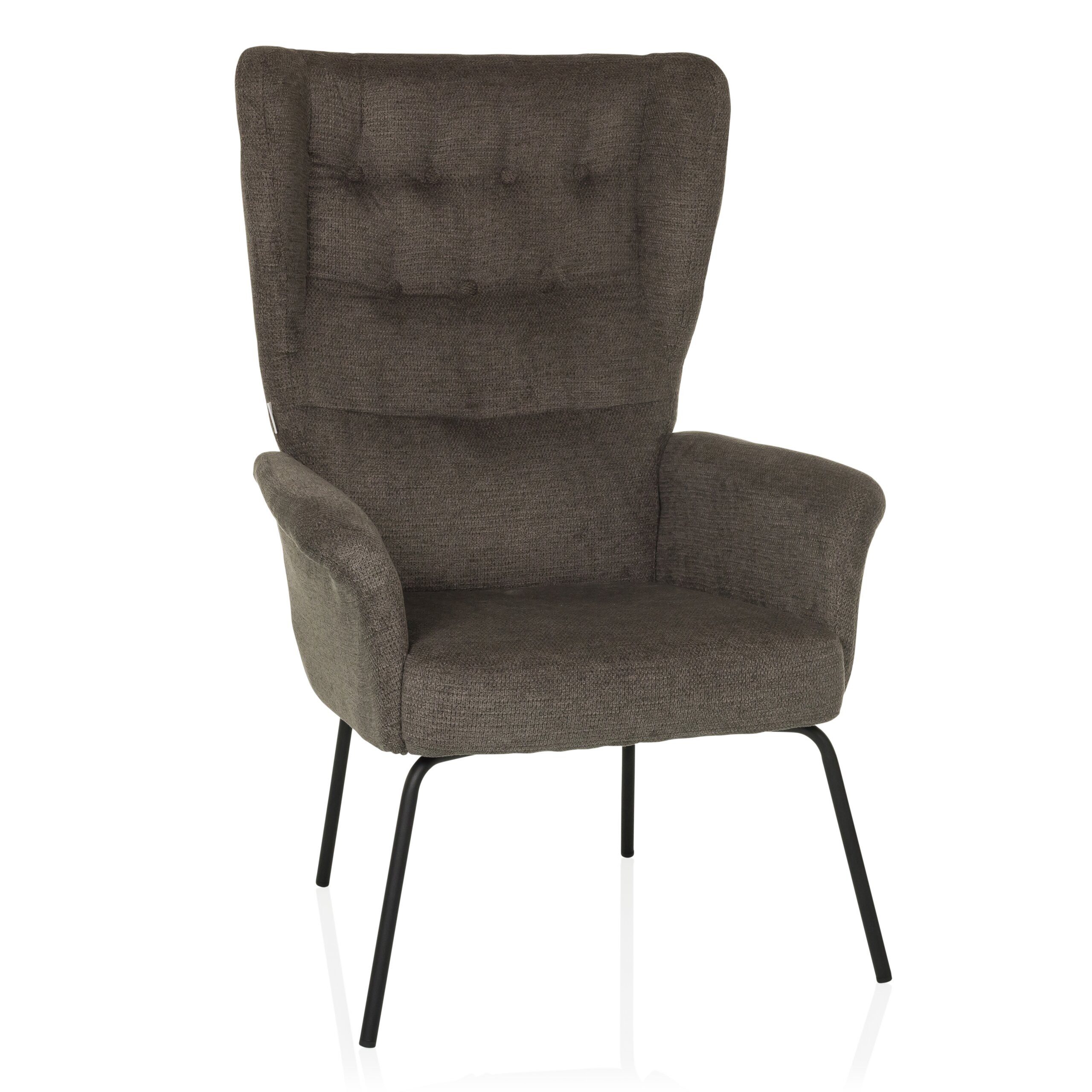 hjh LIVING Loungesessel HAVENIO Relaxsessel Stoff 1 St., Relaxsessel, Ohrensessel mit weichem Bouclé-Stoff, Metall-Gestell