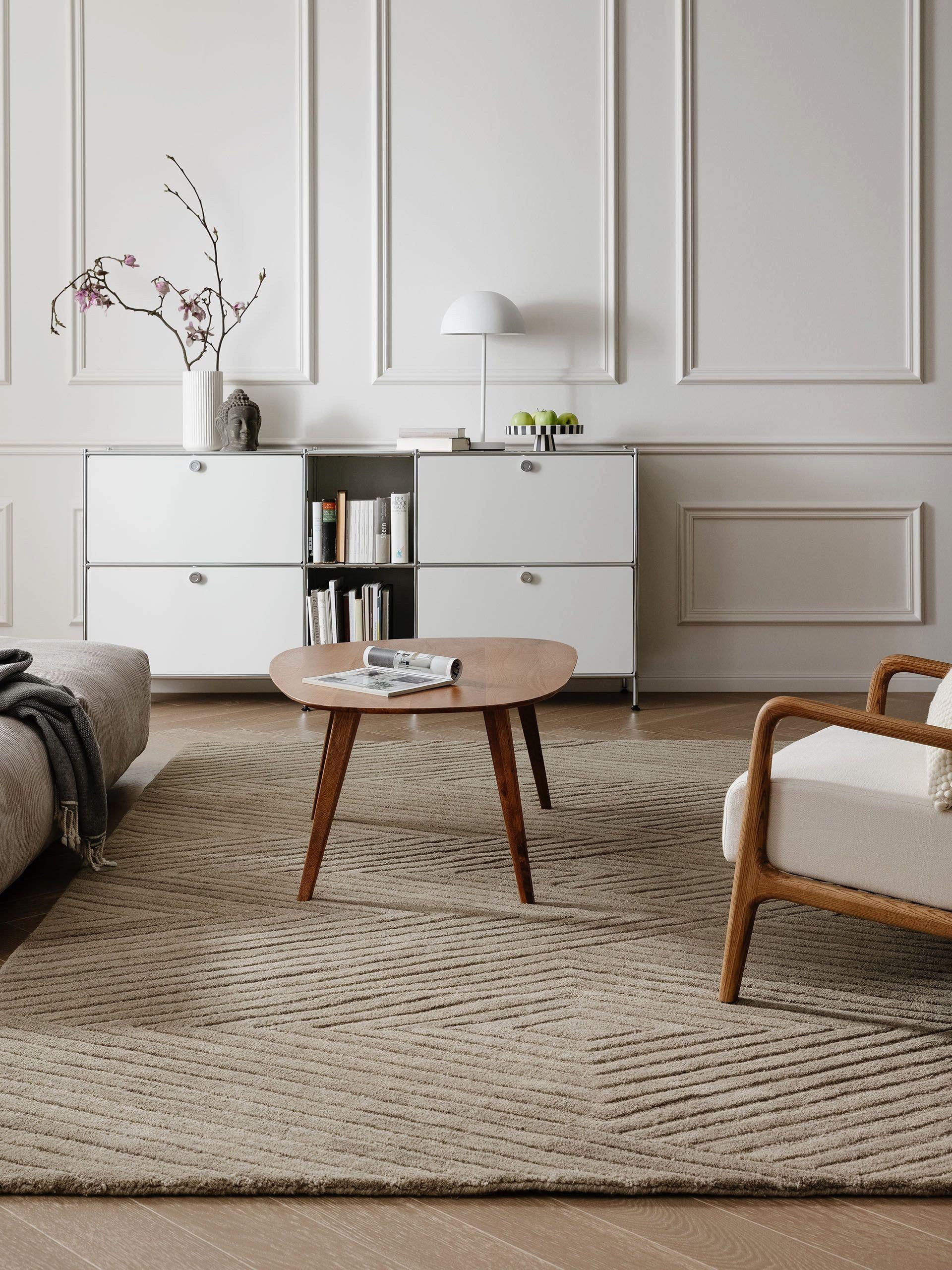 benuta Wollteppich Yanis, rechteckig, Höhe: 21 mm, Kunstfaser, Berber, Ethno-Style, Wohnzimmer