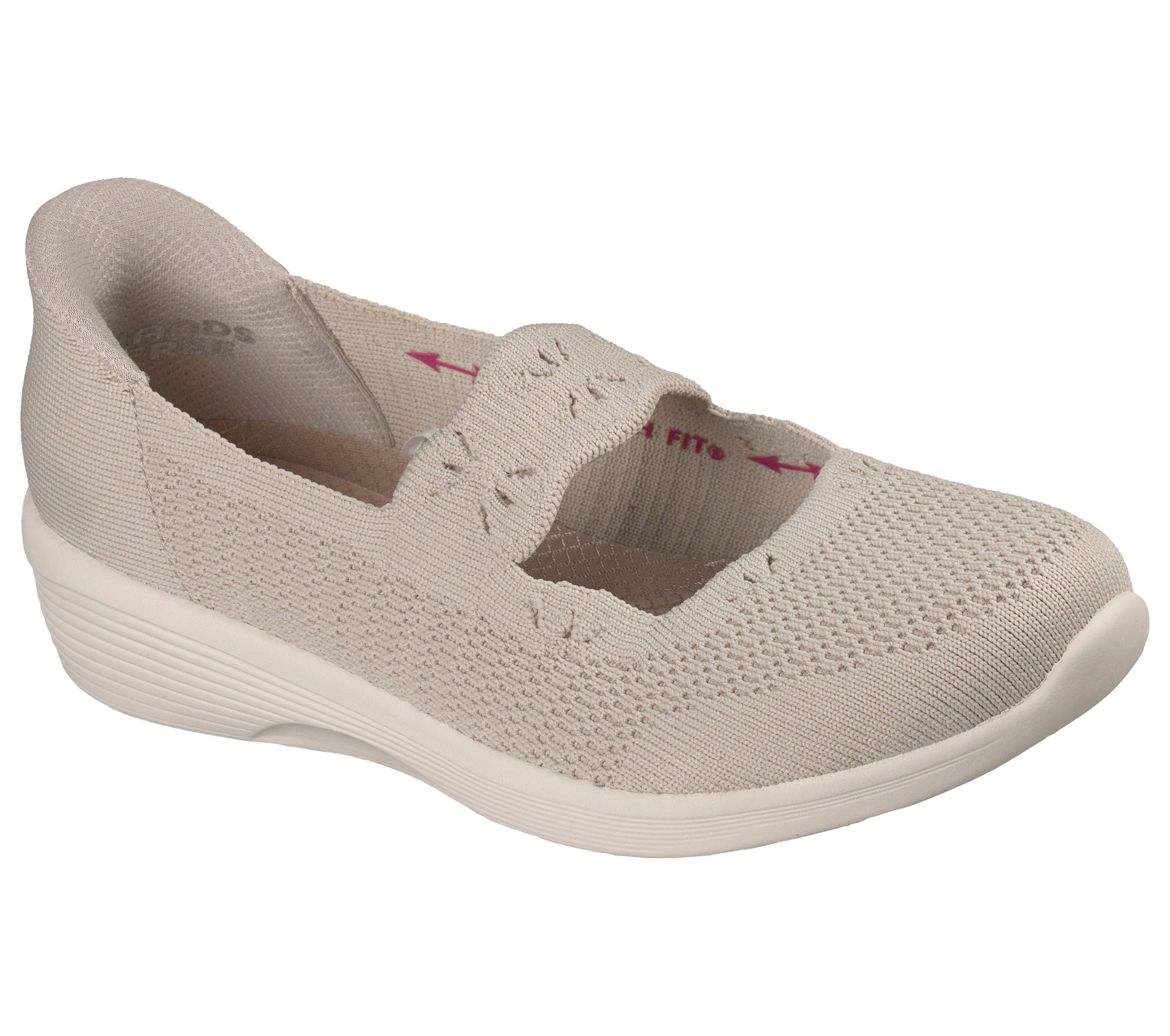 Skechers ARYA Ballerina Freizeitschuh, Schlupfschuh mit Handsfree Slip-Ins Funktion