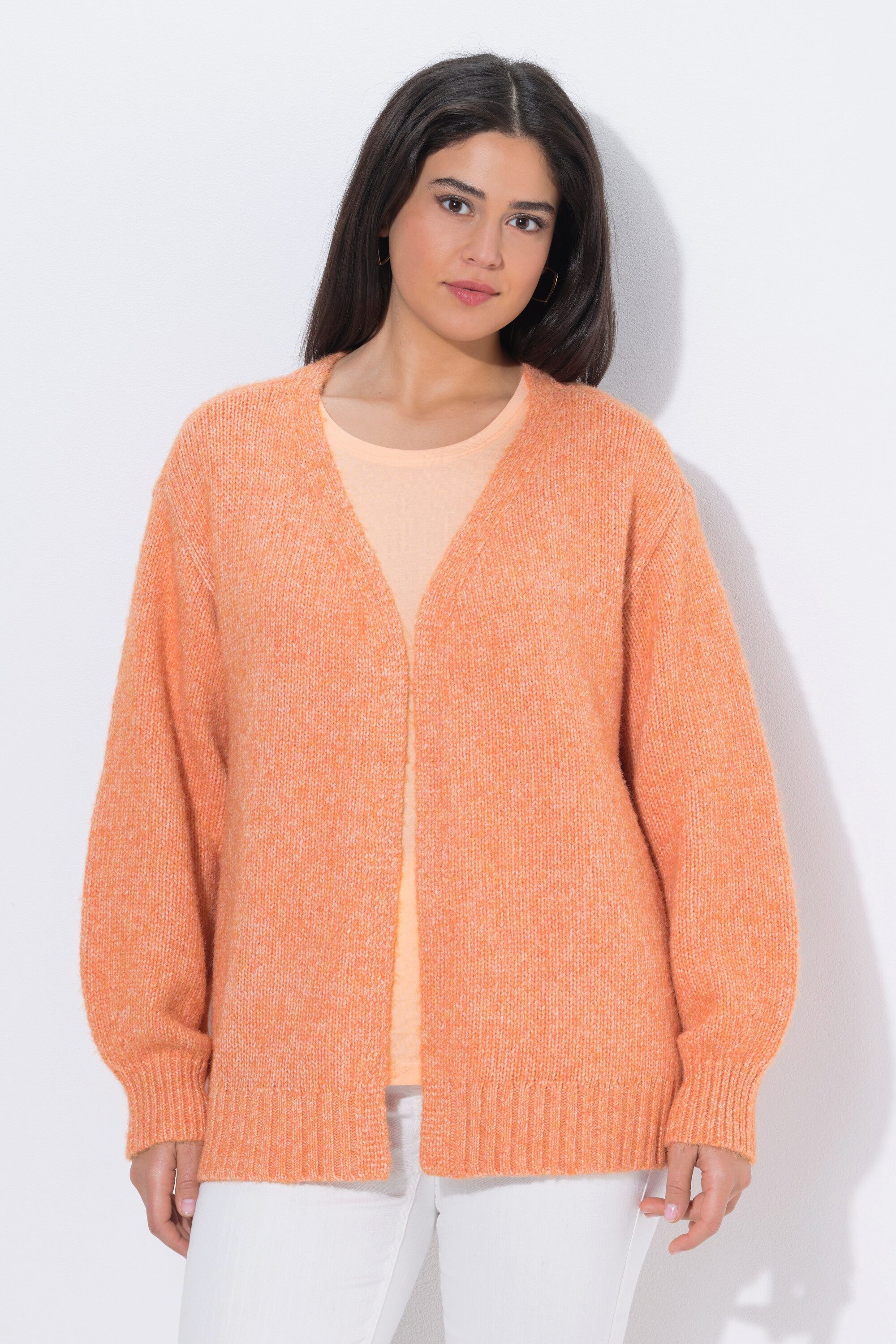 Strickjacke Strickjacke offene Form Langarm recycelt