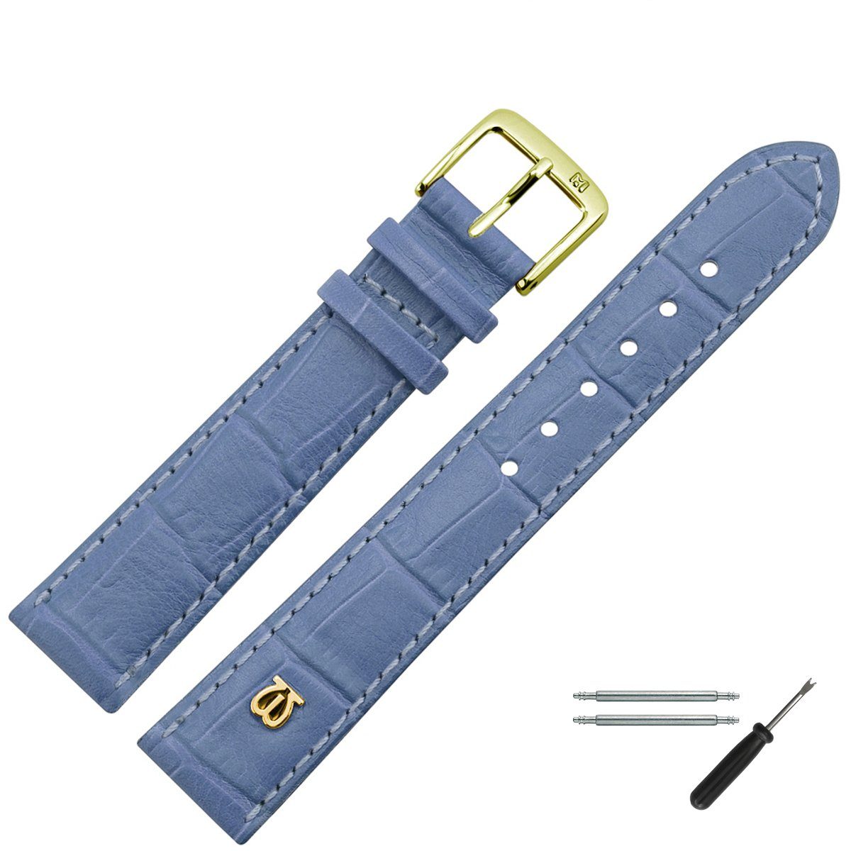 MARBURGER Uhrenarmband 14mm Leder Alligator Prägung
