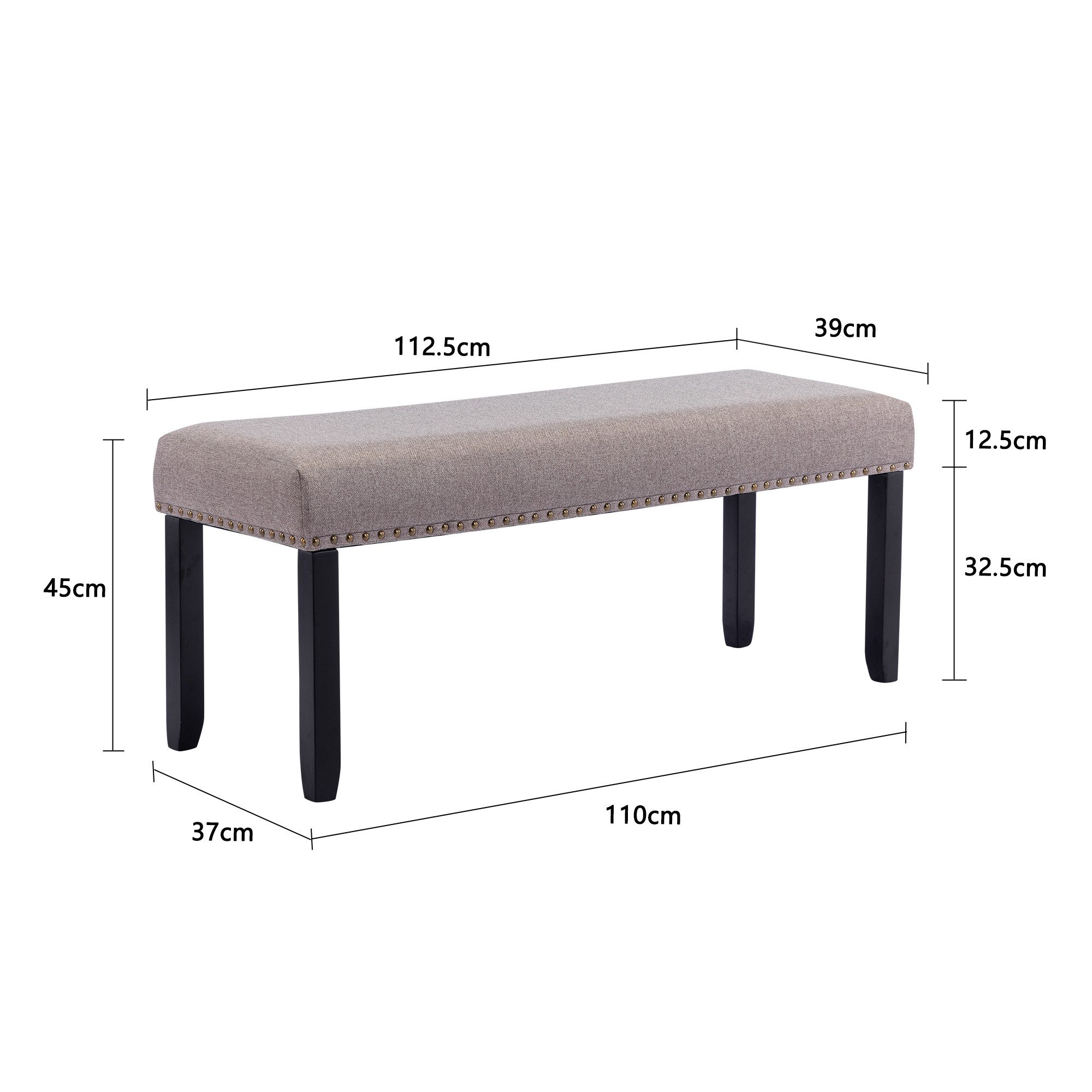 Duhome Hockerbank, Sitzbank Flur, Gepolstert Polsterbank mit Leinen Bettban günstig online kaufen