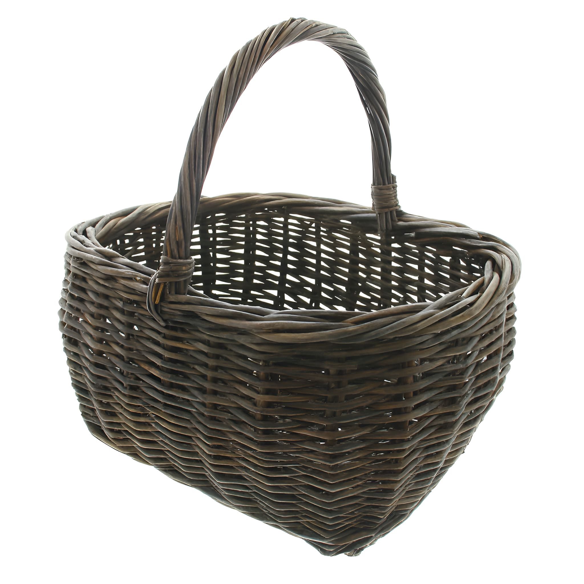 Dekoleidenschaft Einkaufskorb "Brown" Weide, groß, Weidenkorb mit Henkel, Flechtkorb, Picknickkorb