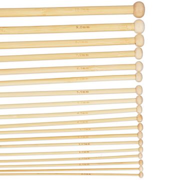 relaxdays Kreativset Stricknadeln 36er Set aus Bambus