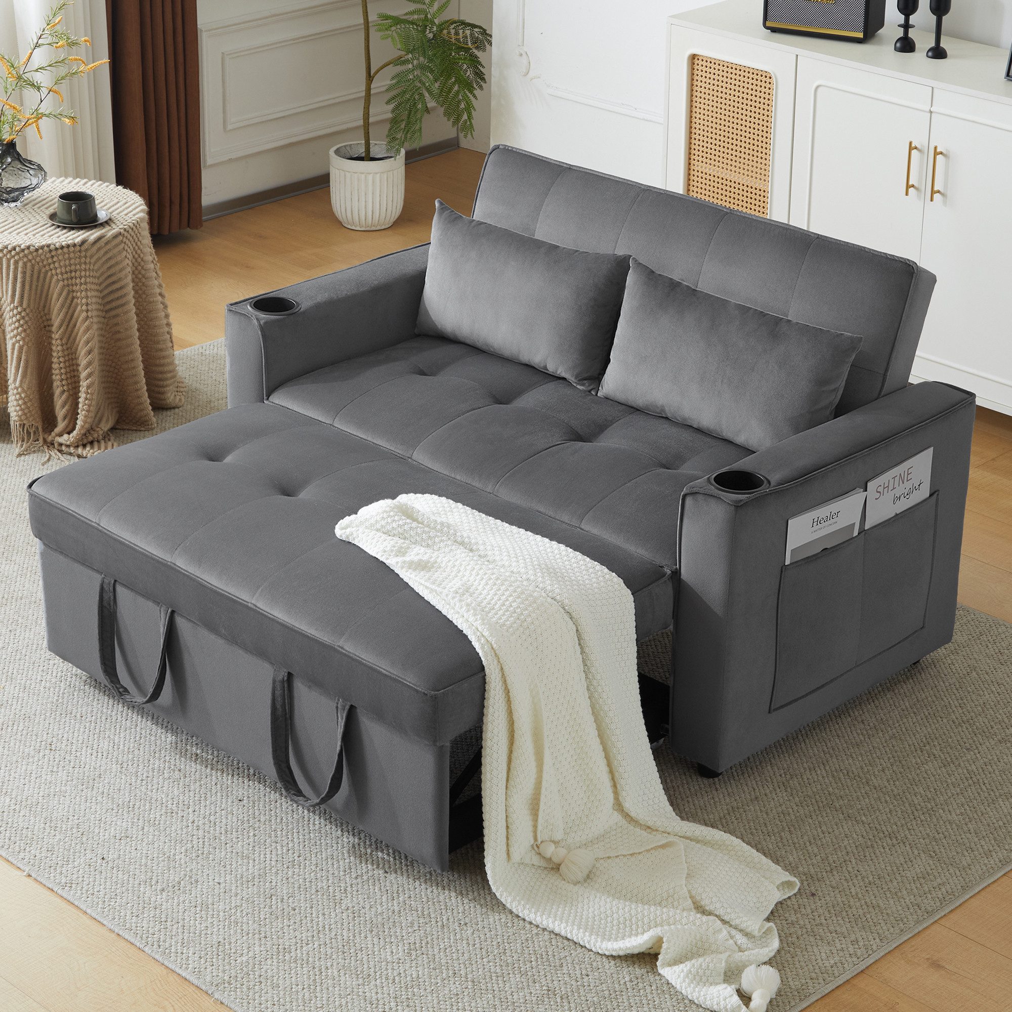 Merax Schlafsofa, mit 3-in-1 Bettfunktion,Loungesessel mit Schlaffunktion,v günstig online kaufen