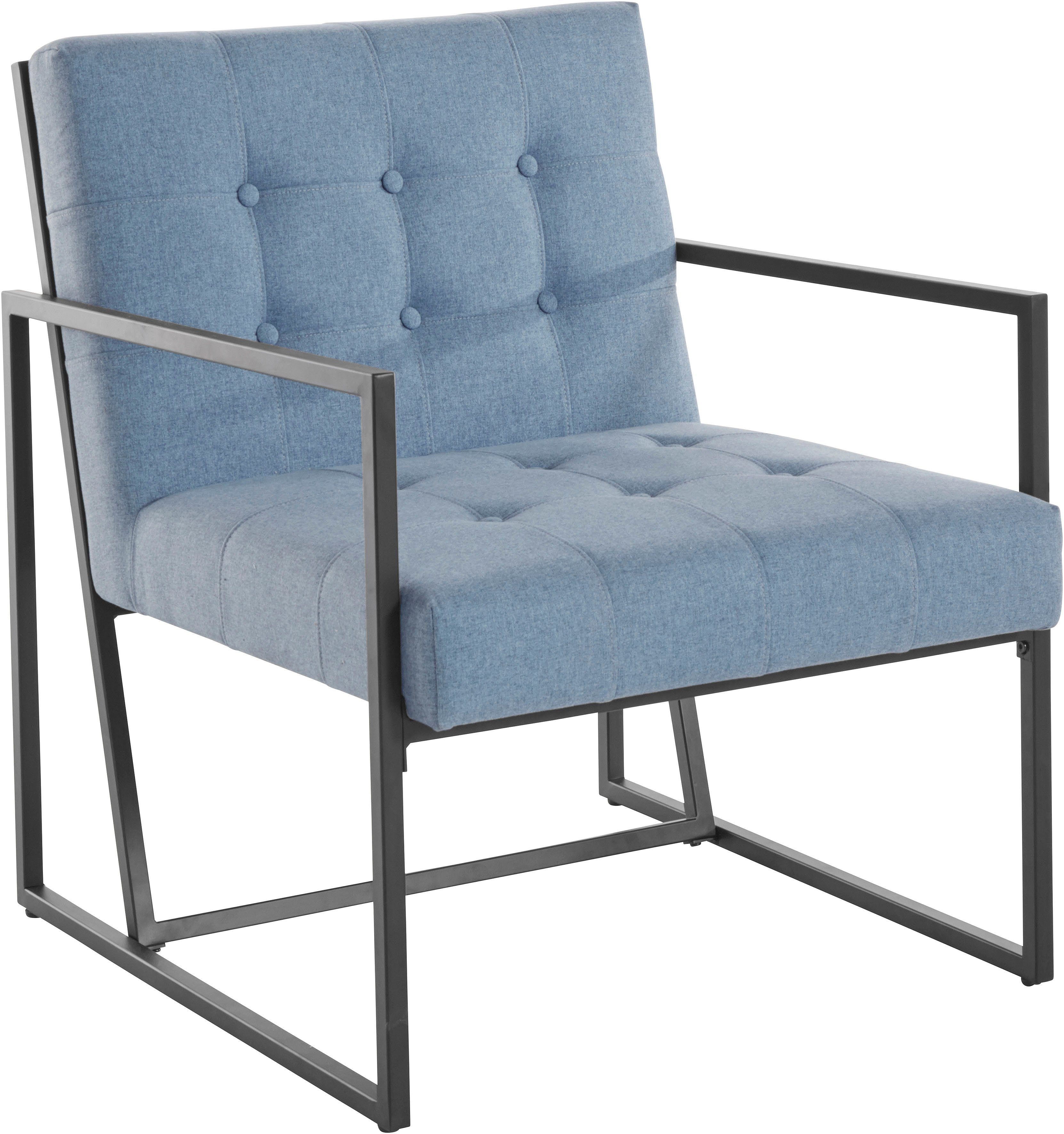Guido Maria Kretschmer Home&Living Sessel »Silwai«, mit schönem Metallgestell und Samtpolsterung, Sitzhöhe 44 cm-Otto
